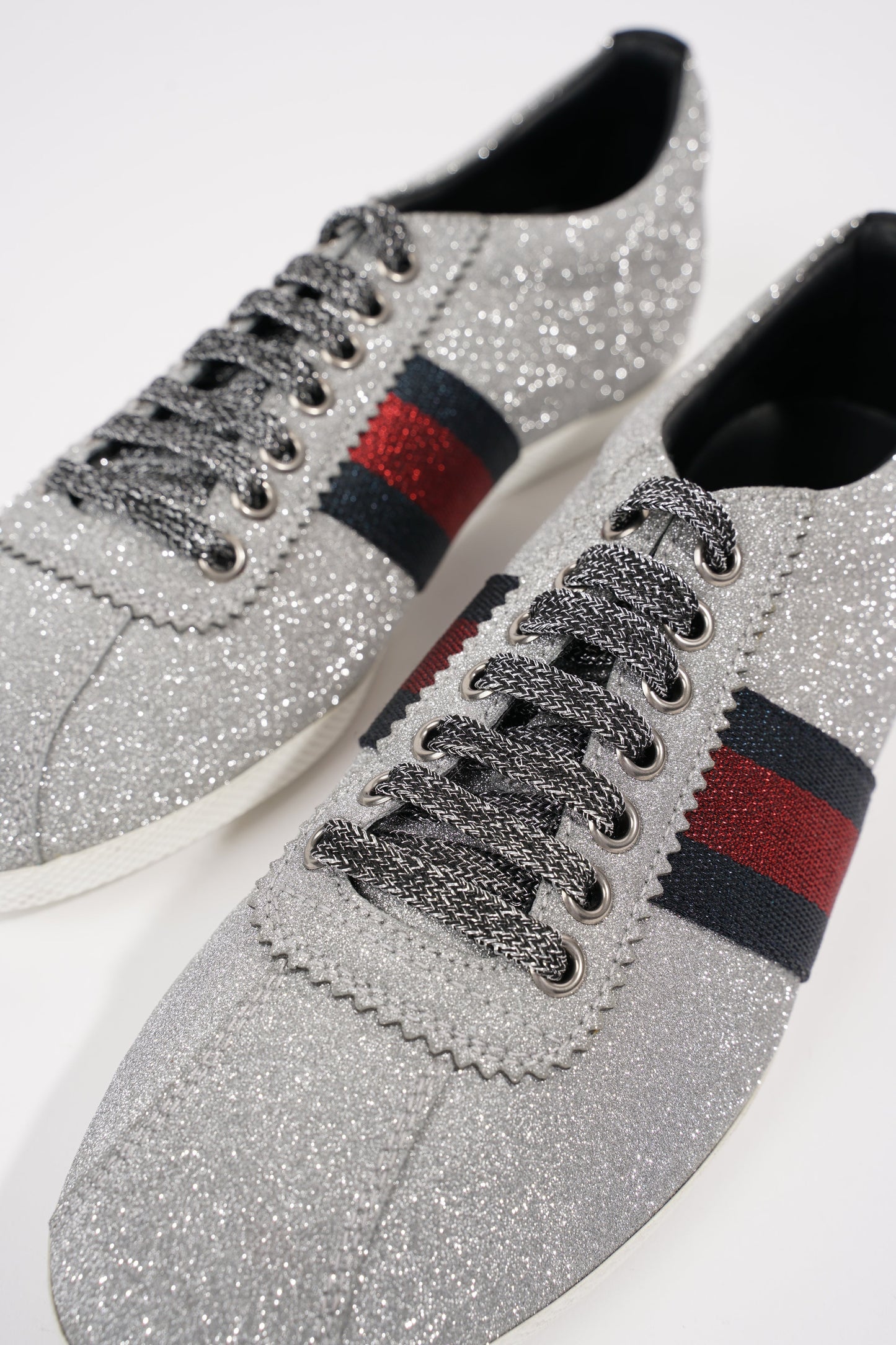 Gucci Womens Bambi Sneaker Silver Glitter EU 38 / UK 5