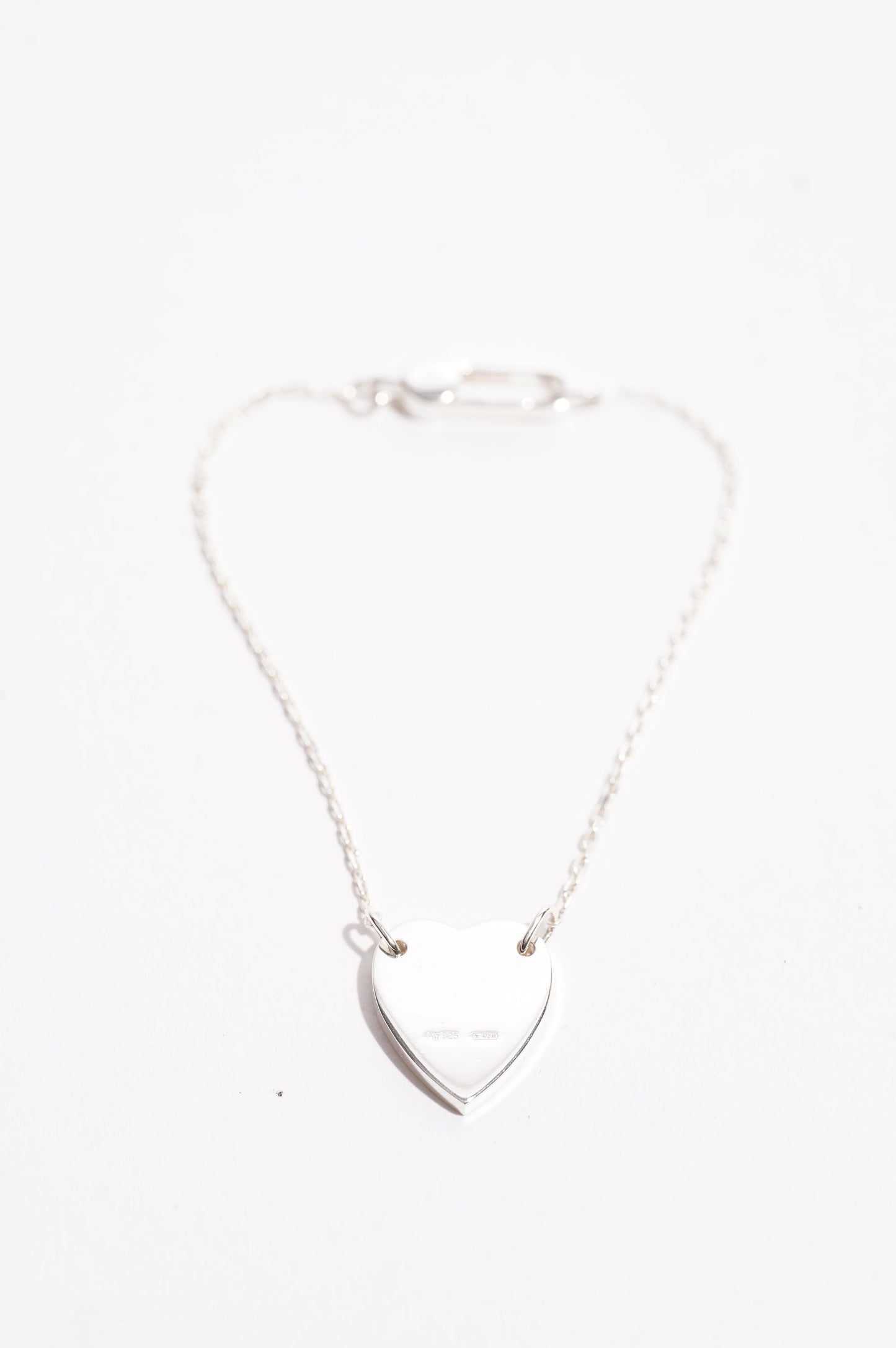 Gucci Womens Heart Tag Bracelet Silver