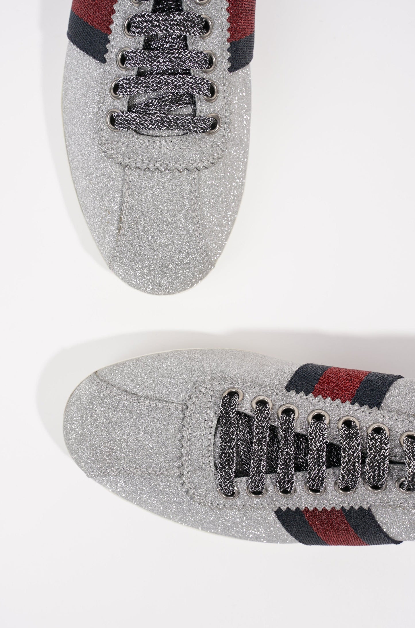 Gucci Womens Bambi Sneaker Silver Glitter EU 38 / UK 5