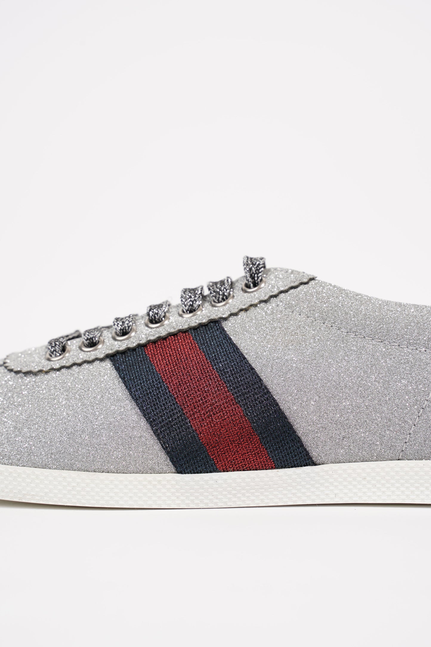 Gucci Womens Bambi Sneaker Silver Glitter EU 38 / UK 5