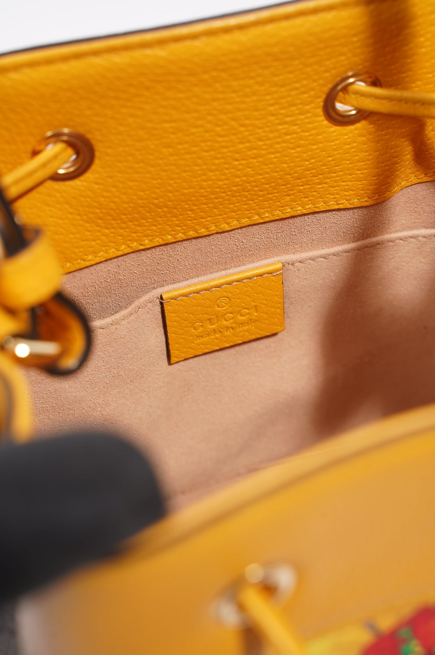Gucci Womens Ophidia GG Flora Bucket Bag Yellow / Floral Canvas