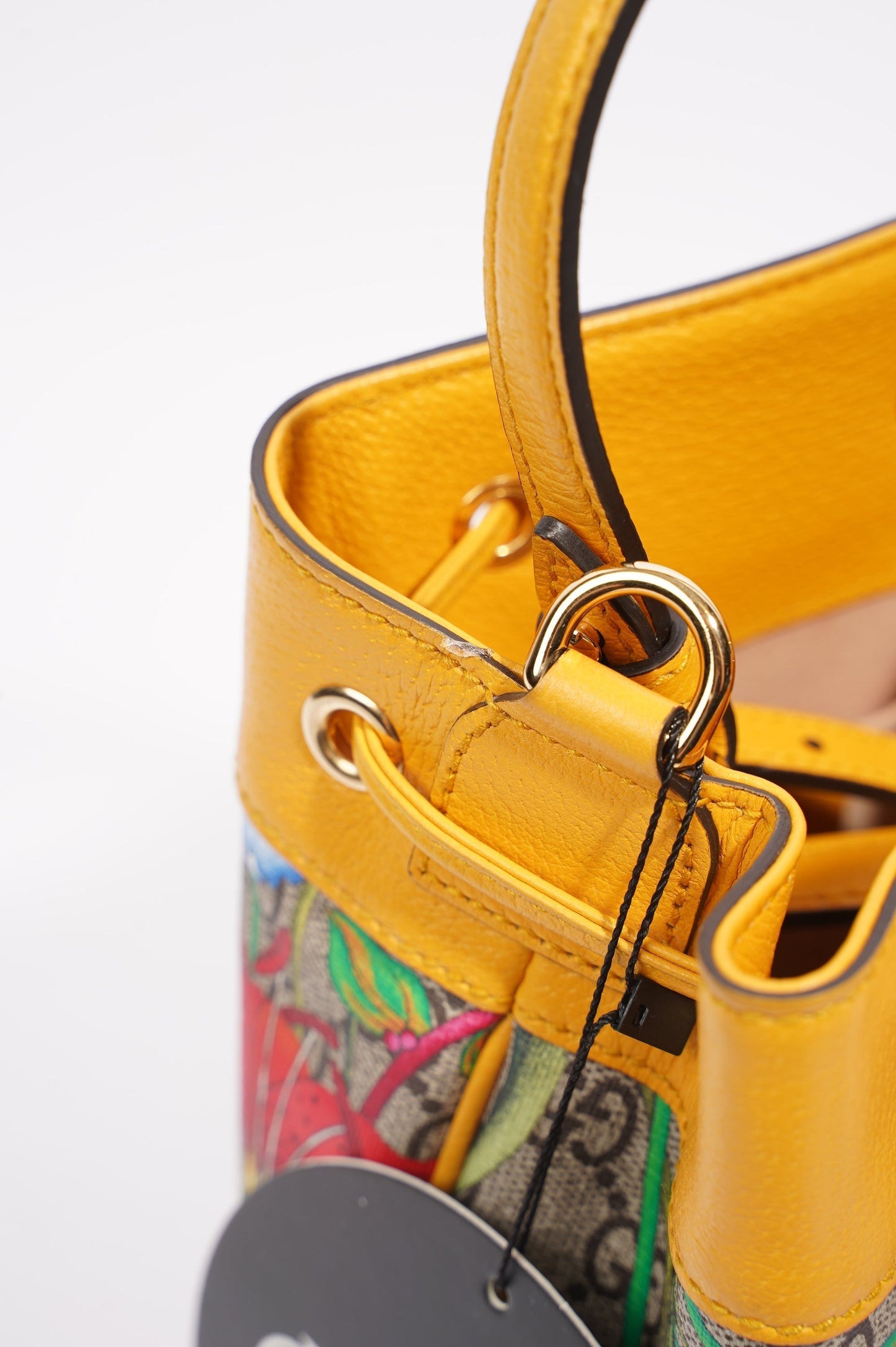 Gucci Womens Ophidia GG Flora Bucket Bag Yellow / Floral Canvas