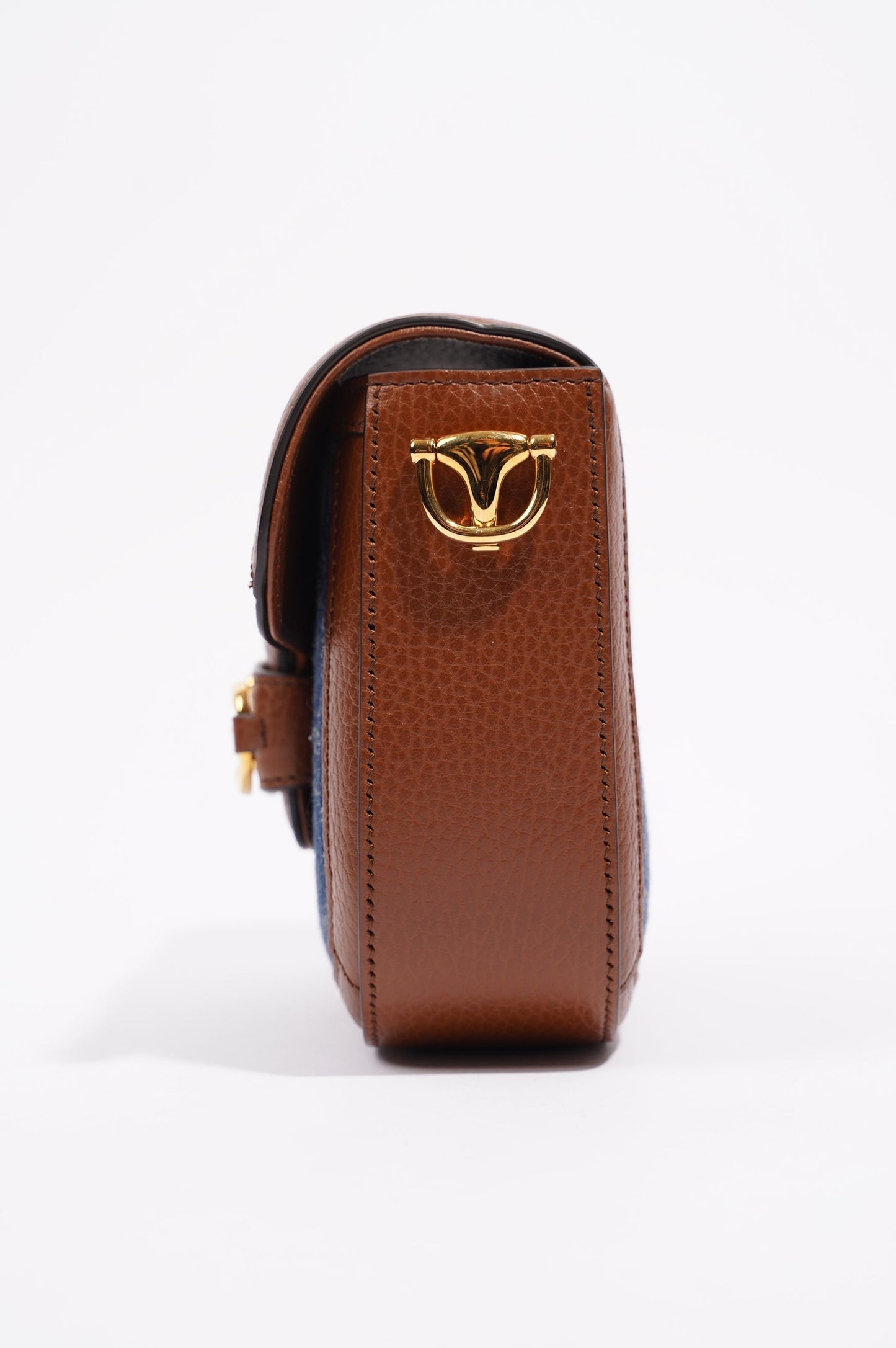 Gucci Womens Horsebit 1955 Mini Bag Demin / Brown
