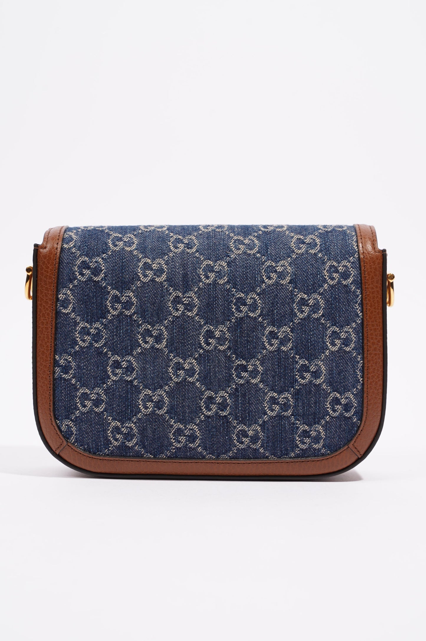 Gucci Womens Horsebit 1955 Mini Bag Demin / Brown