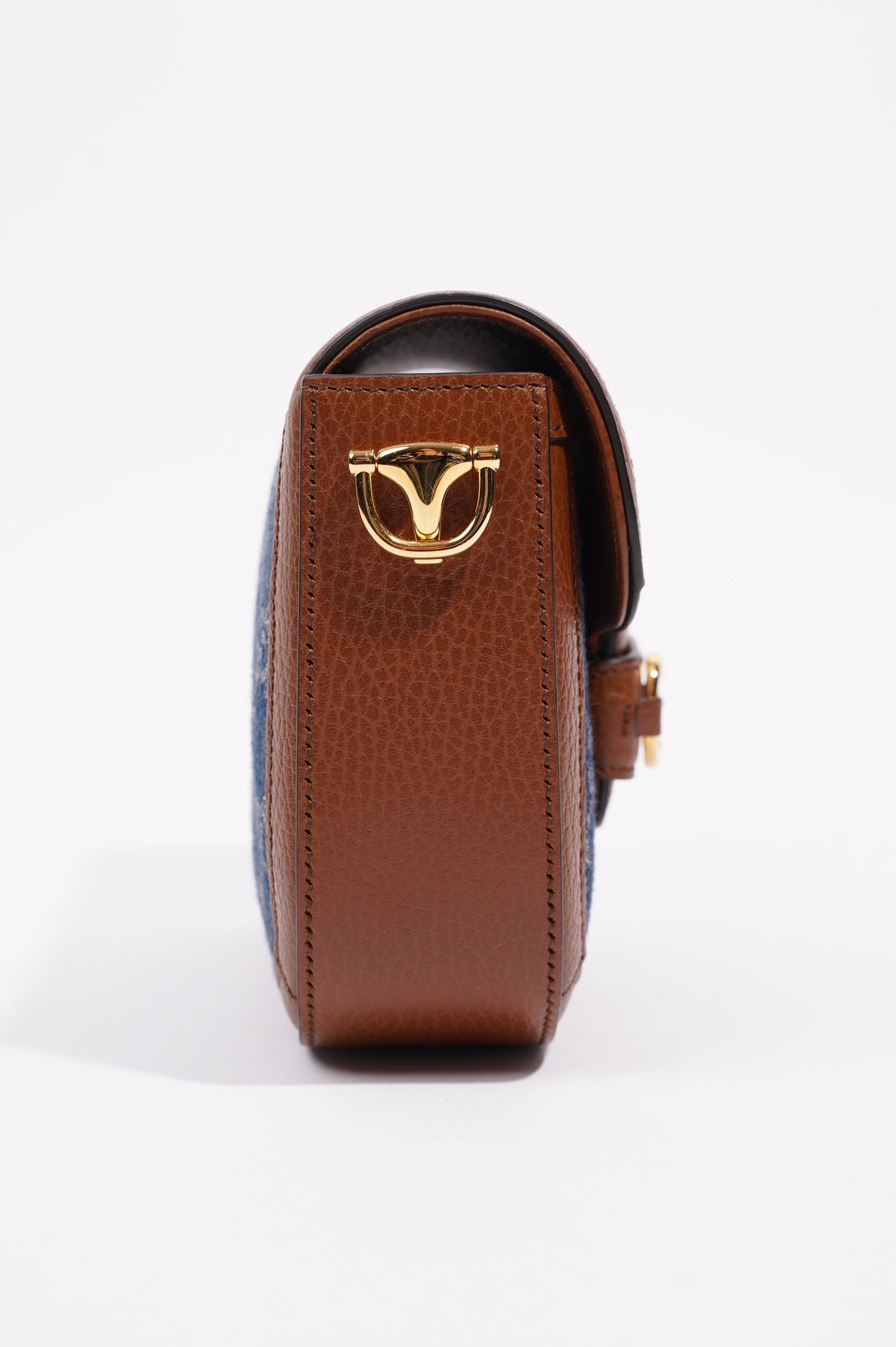 Gucci Womens Horsebit 1955 Mini Bag Demin / Brown