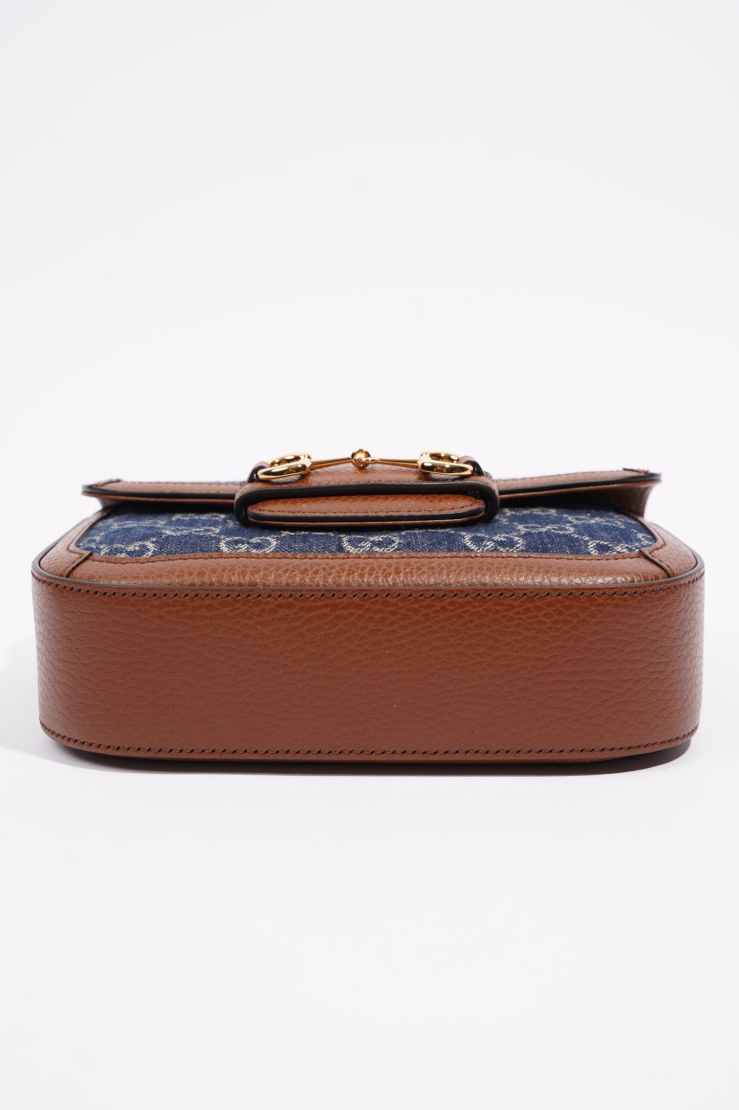 Gucci Womens Horsebit 1955 Mini Bag Demin / Brown