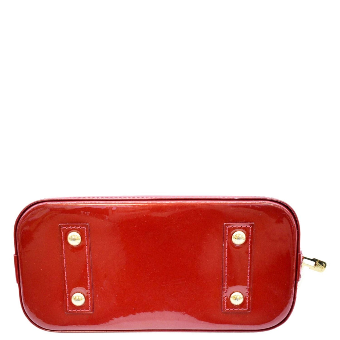 Louis Vuitton Alma BB Monogram Patent Leather Satchel Crossbody Bag Red
