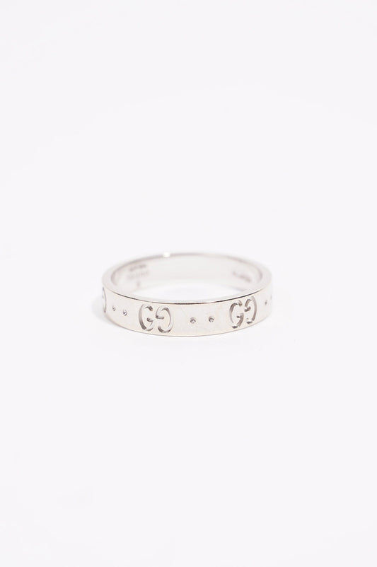 Gucci Mens GG Icon Ring Silver 56