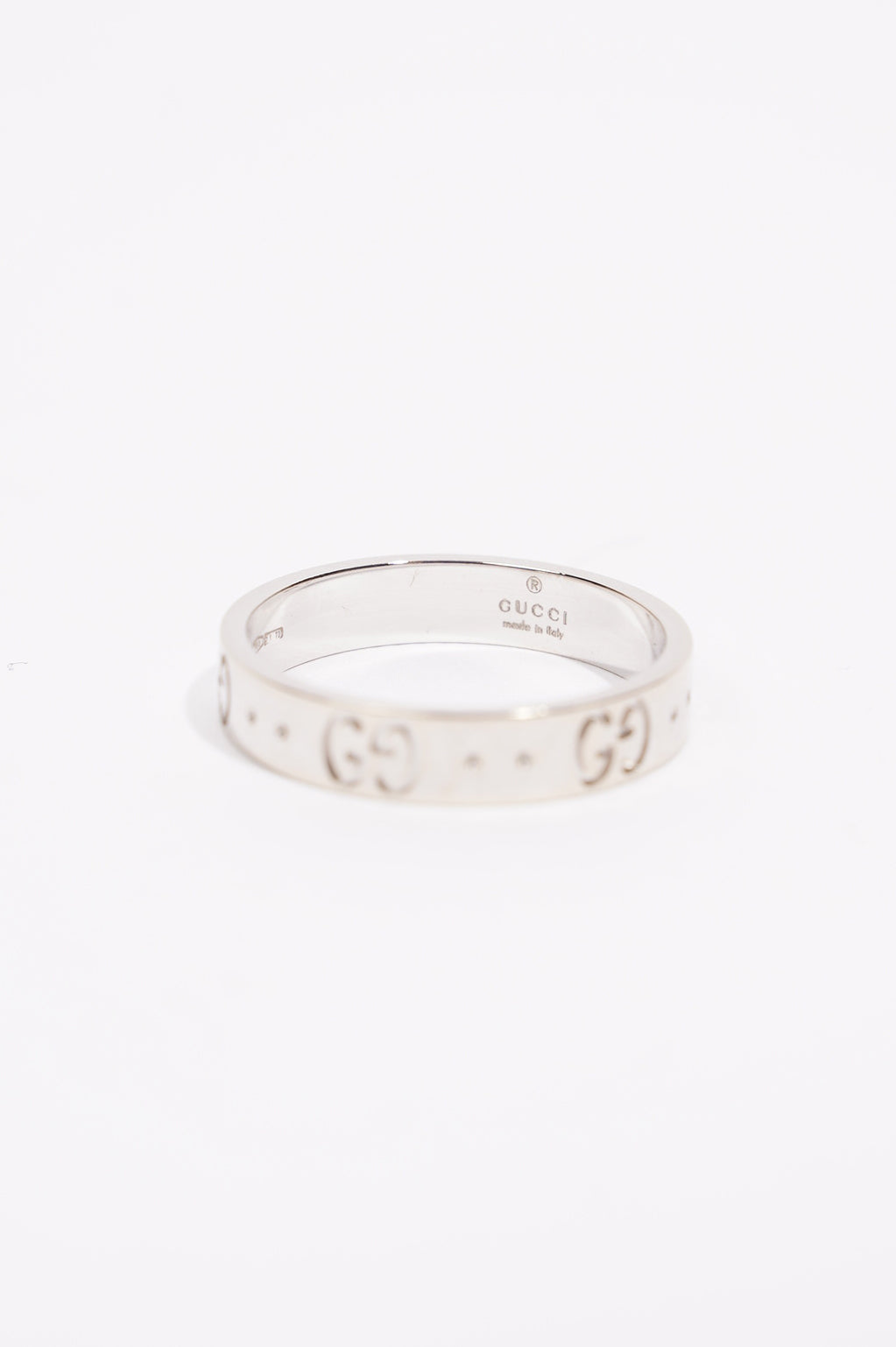 Gucci Mens GG Icon Ring Silver 56