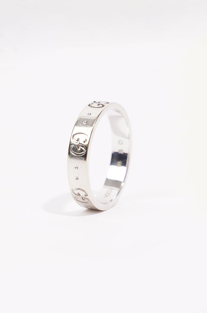 Gucci Mens GG Icon Ring Silver 56