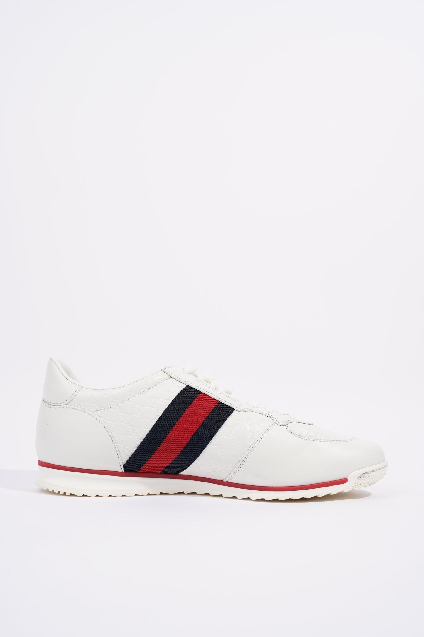 Gucci Womens Leather Low Top White / Green / Red EU 39.5 / UK 6.5