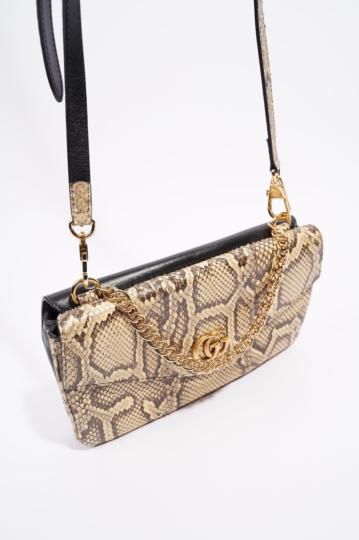 Gucci Womens Thiara Double Bag Black / Python