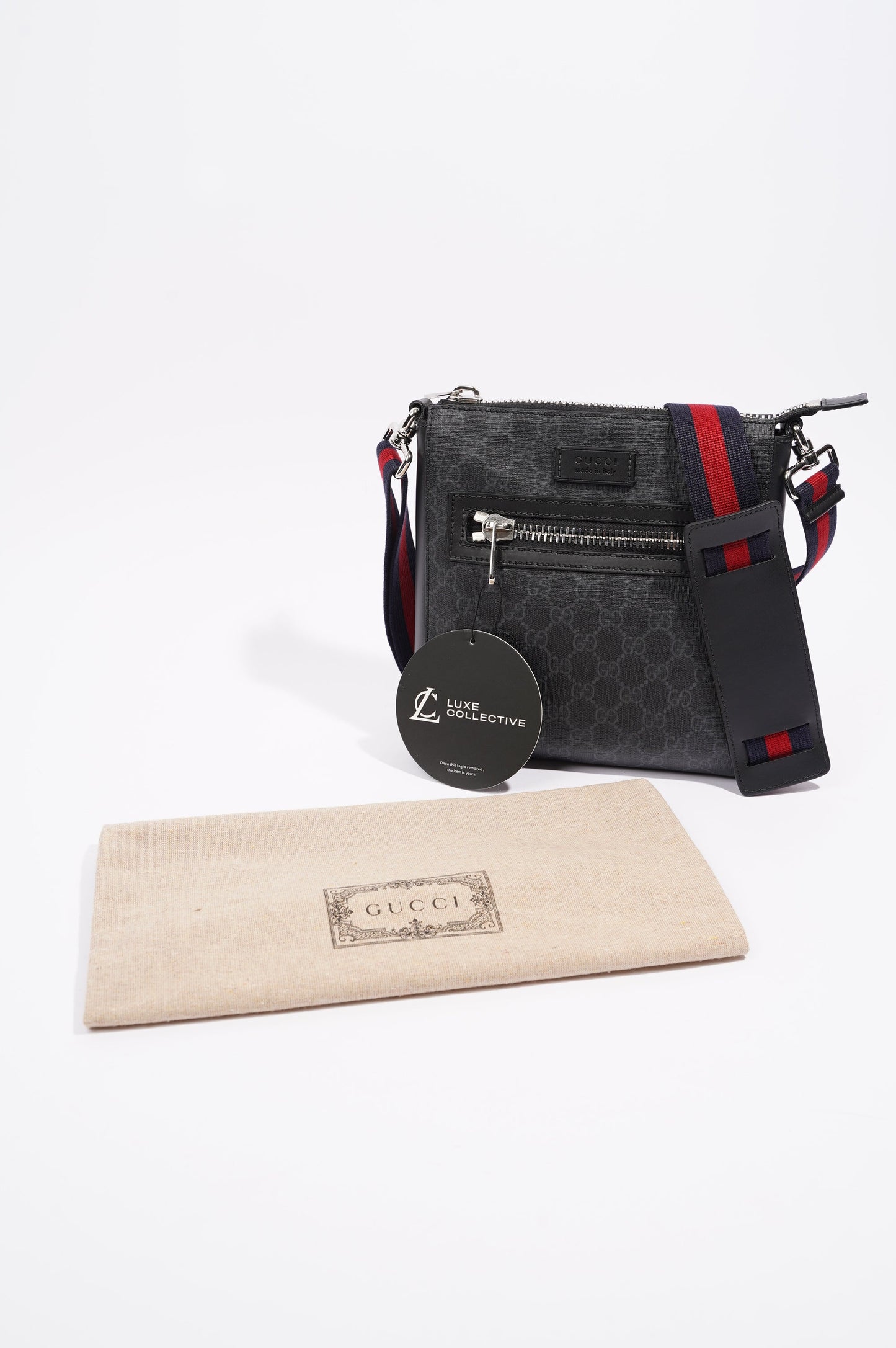 Gucci Mens GG Messenger Bag Black Small