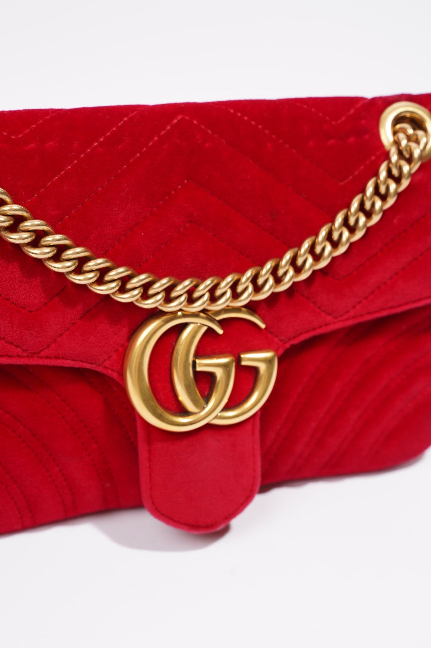 Gucci GG Marmont Black Red Velvet Small