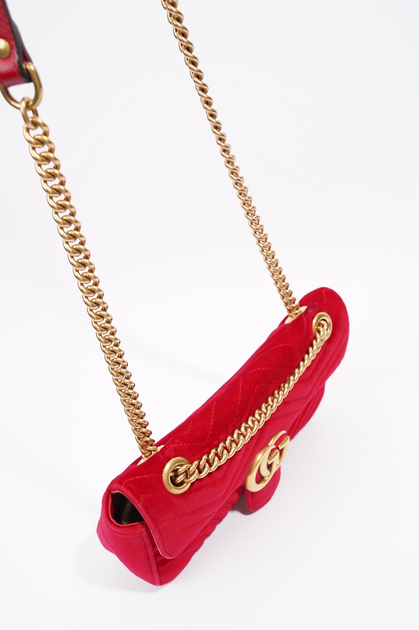 Gucci GG Marmont Black Red Velvet Small