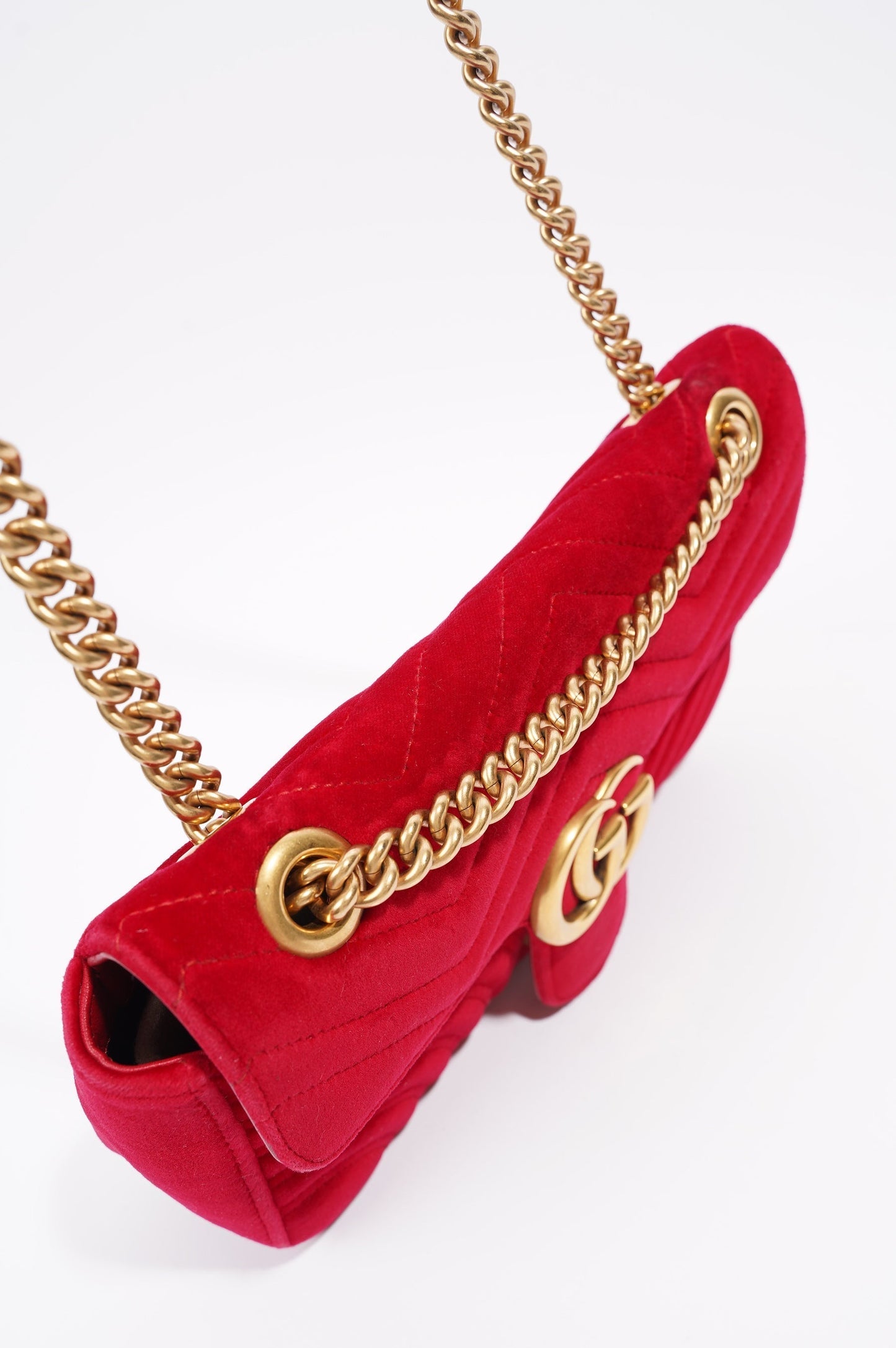 Gucci GG Marmont Black Red Velvet Small