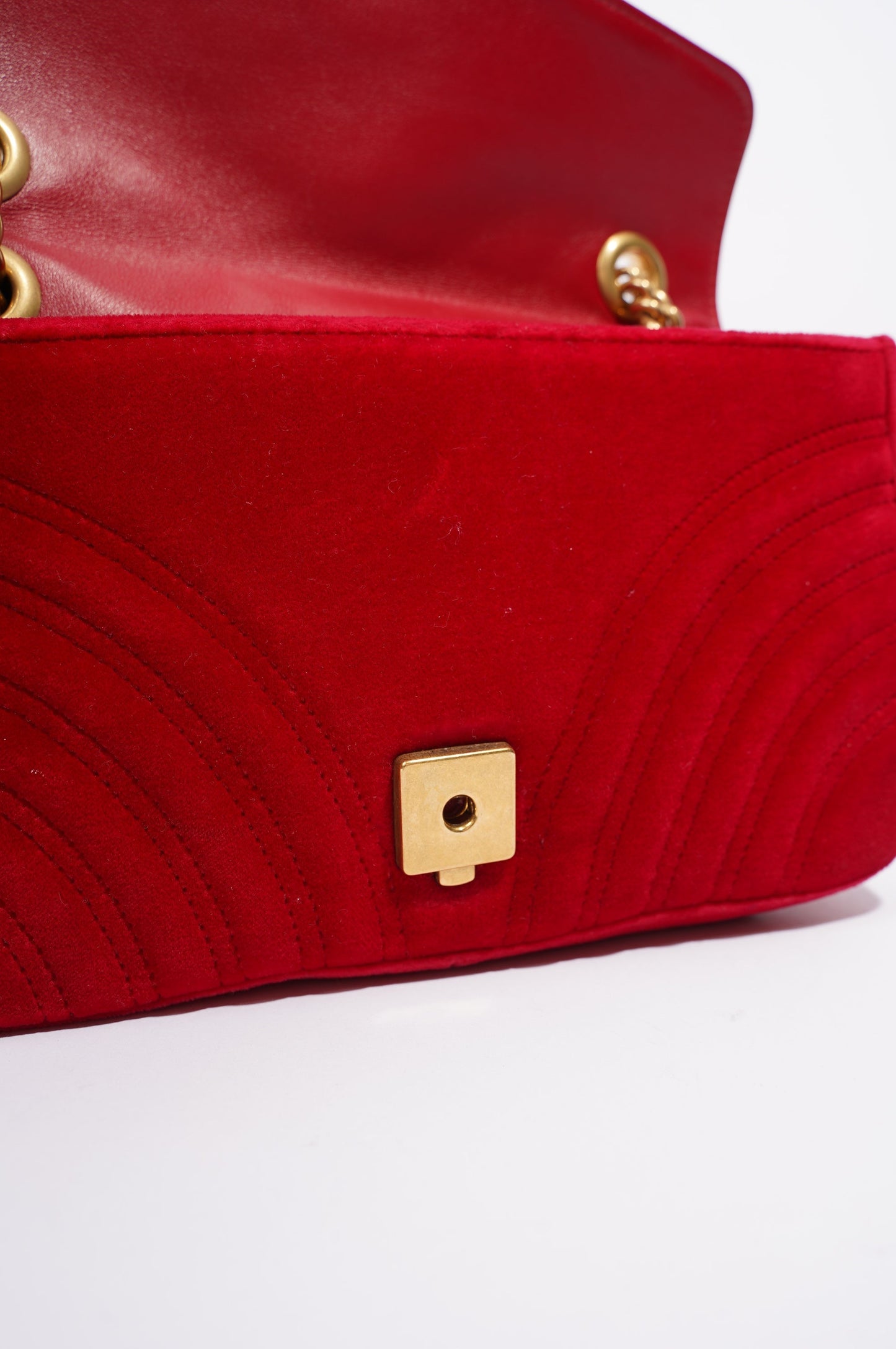 Gucci GG Marmont Black Red Velvet Small