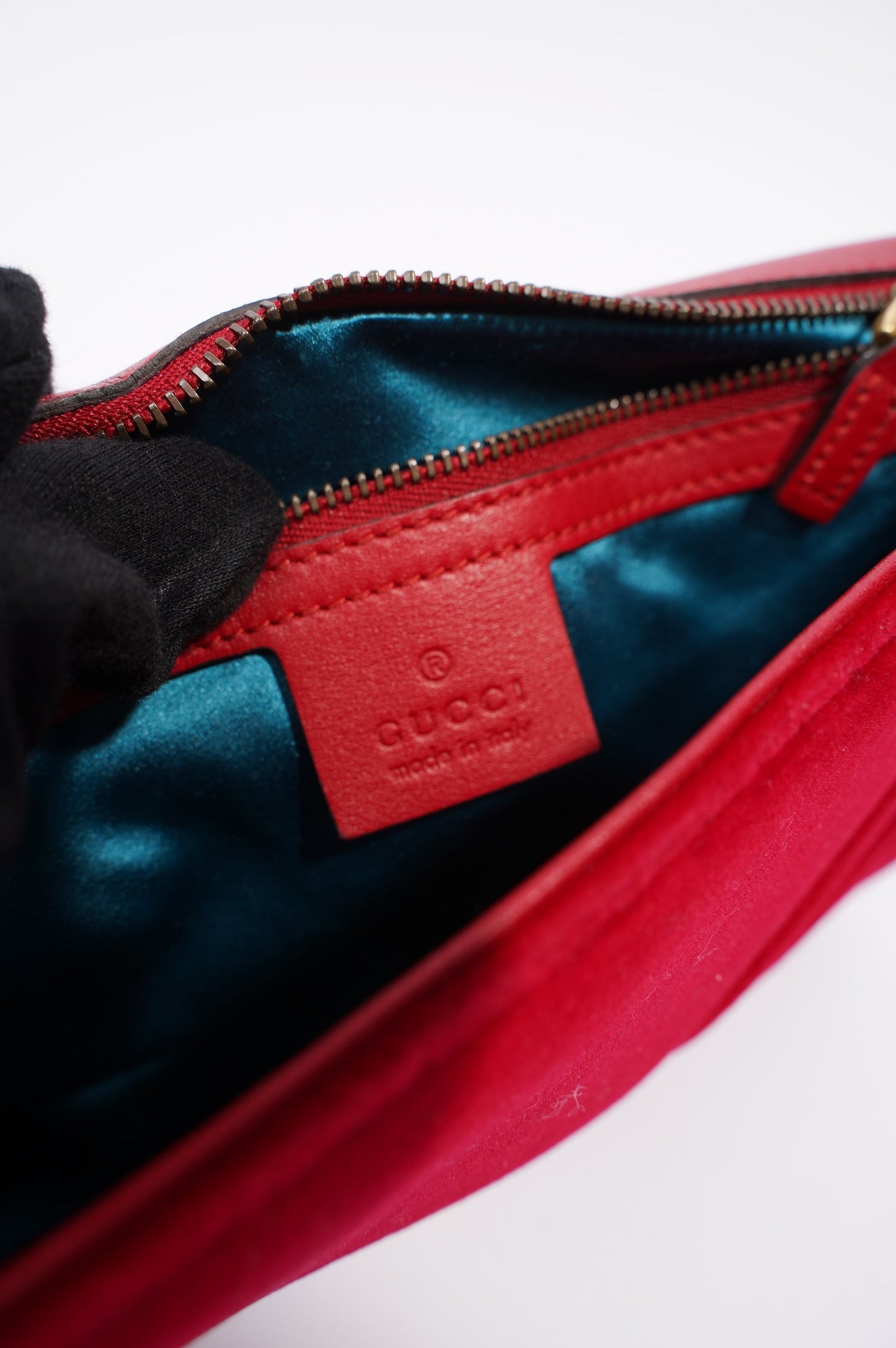 Gucci GG Marmont Black Red Velvet Small