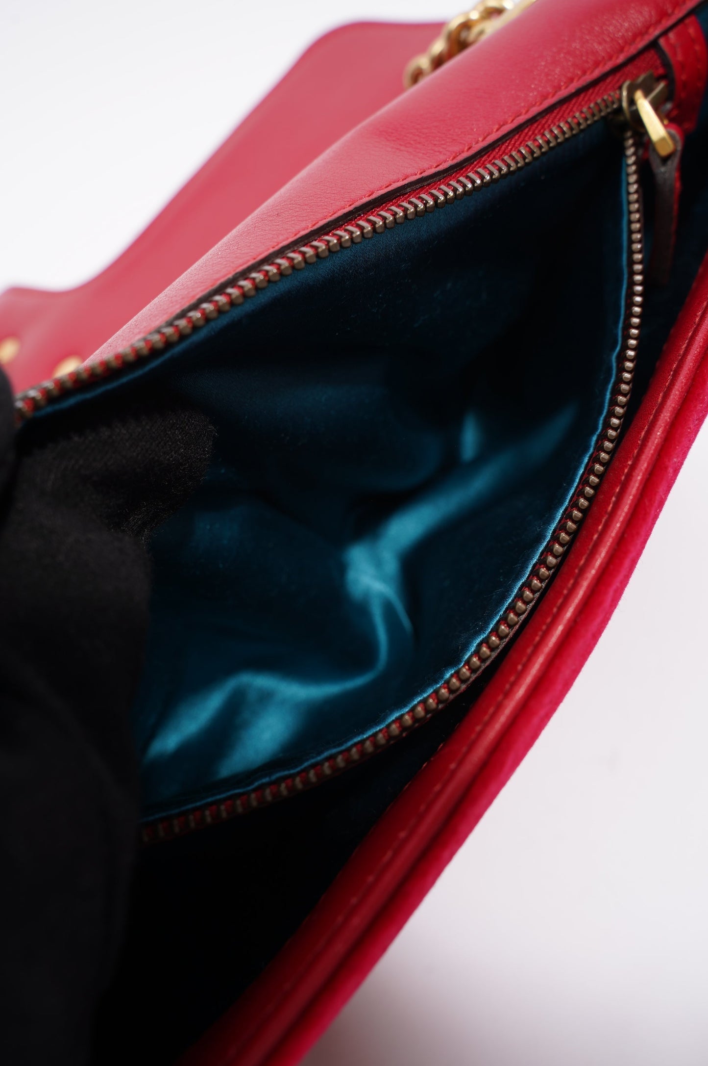 Gucci GG Marmont Black Red Velvet Small