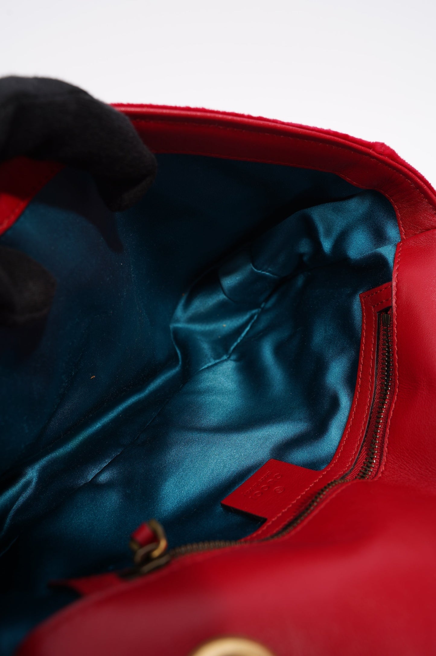 Gucci GG Marmont Black Red Velvet Small