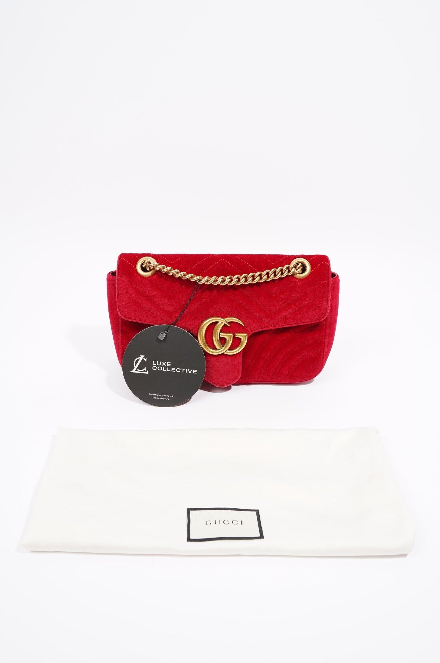 Gucci GG Marmont Black Red Velvet Small