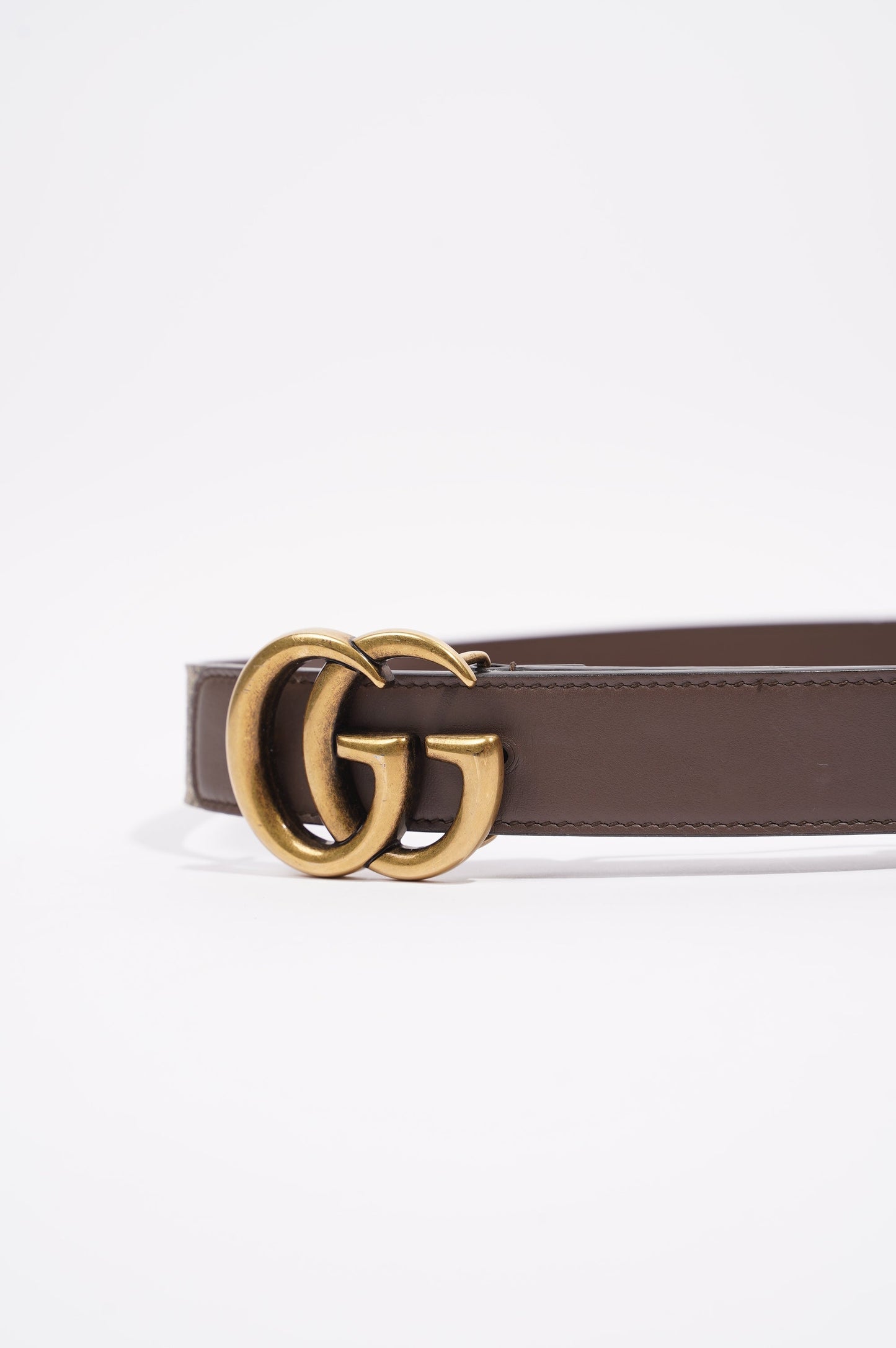 Gucci Womens GG with Double G Belt Supreme / Brown Leather / Canvas 90