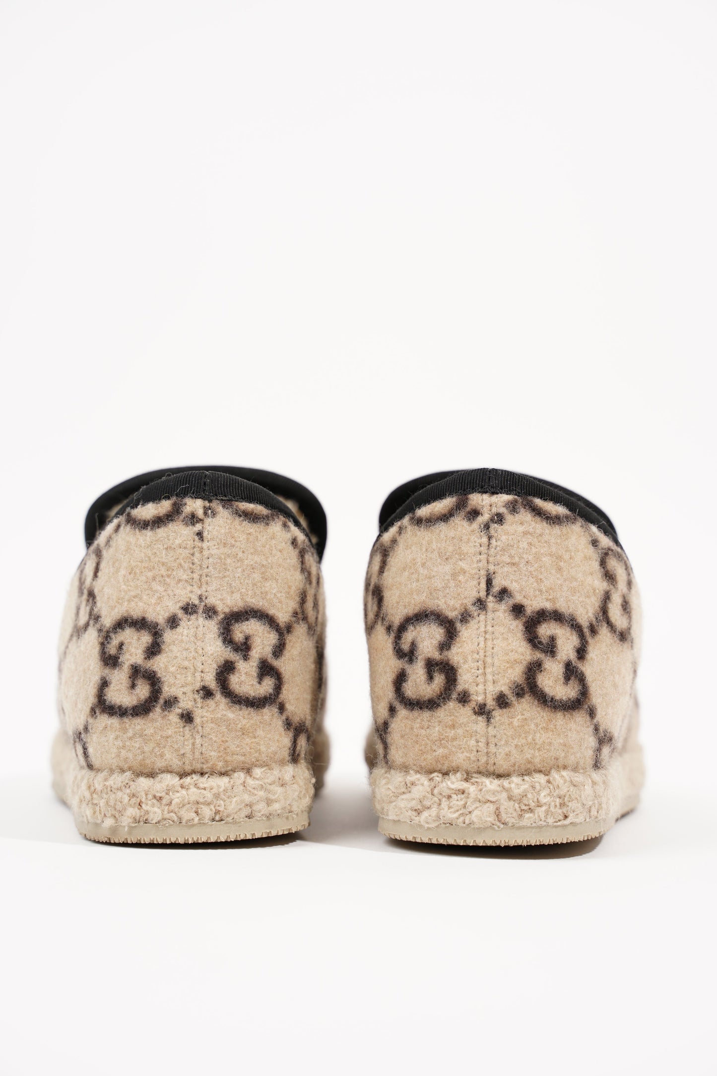 Gucci GG Wool Loafer Beige Black EU 34 / UK 1
