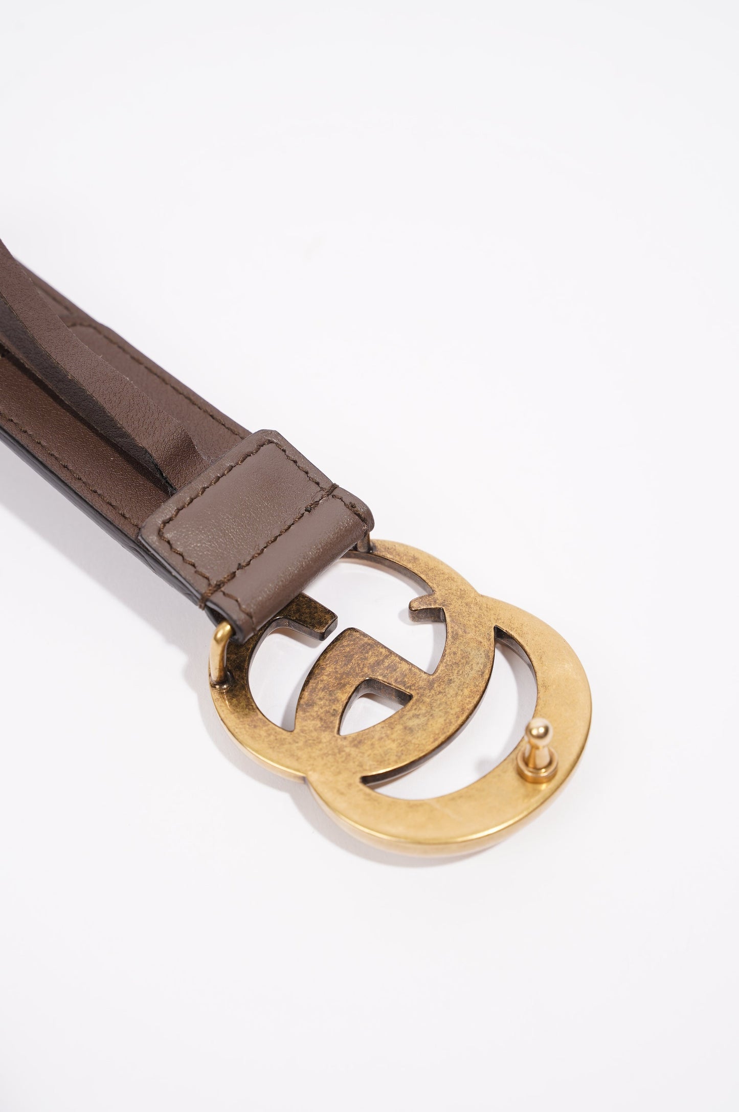 Gucci Womens GG with Double G Belt Supreme / Brown Leather / Canvas 90