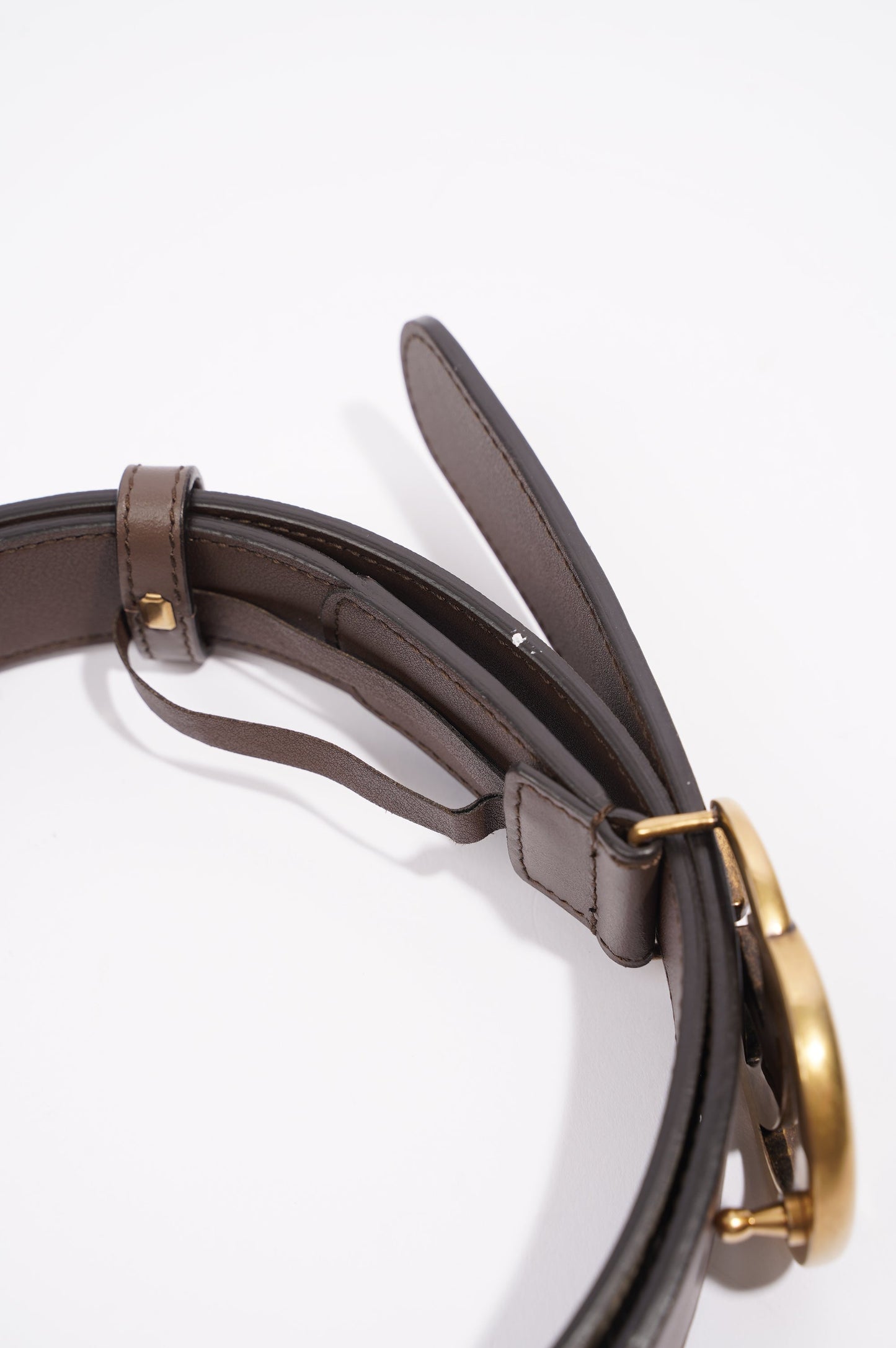 Gucci Womens GG with Double G Belt Supreme / Brown Leather / Canvas 90