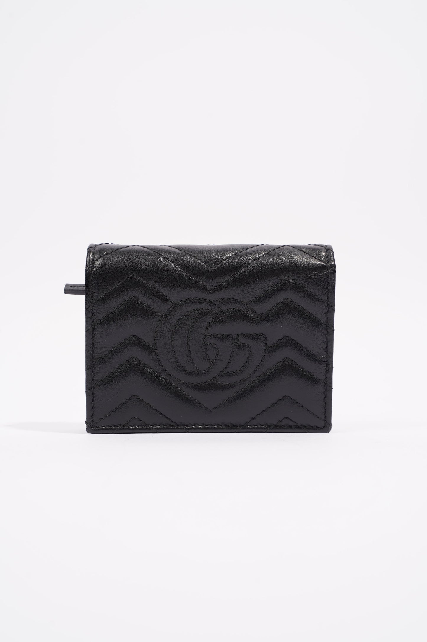 Gucci Womens Marmont GG Wallet Black Leather Small