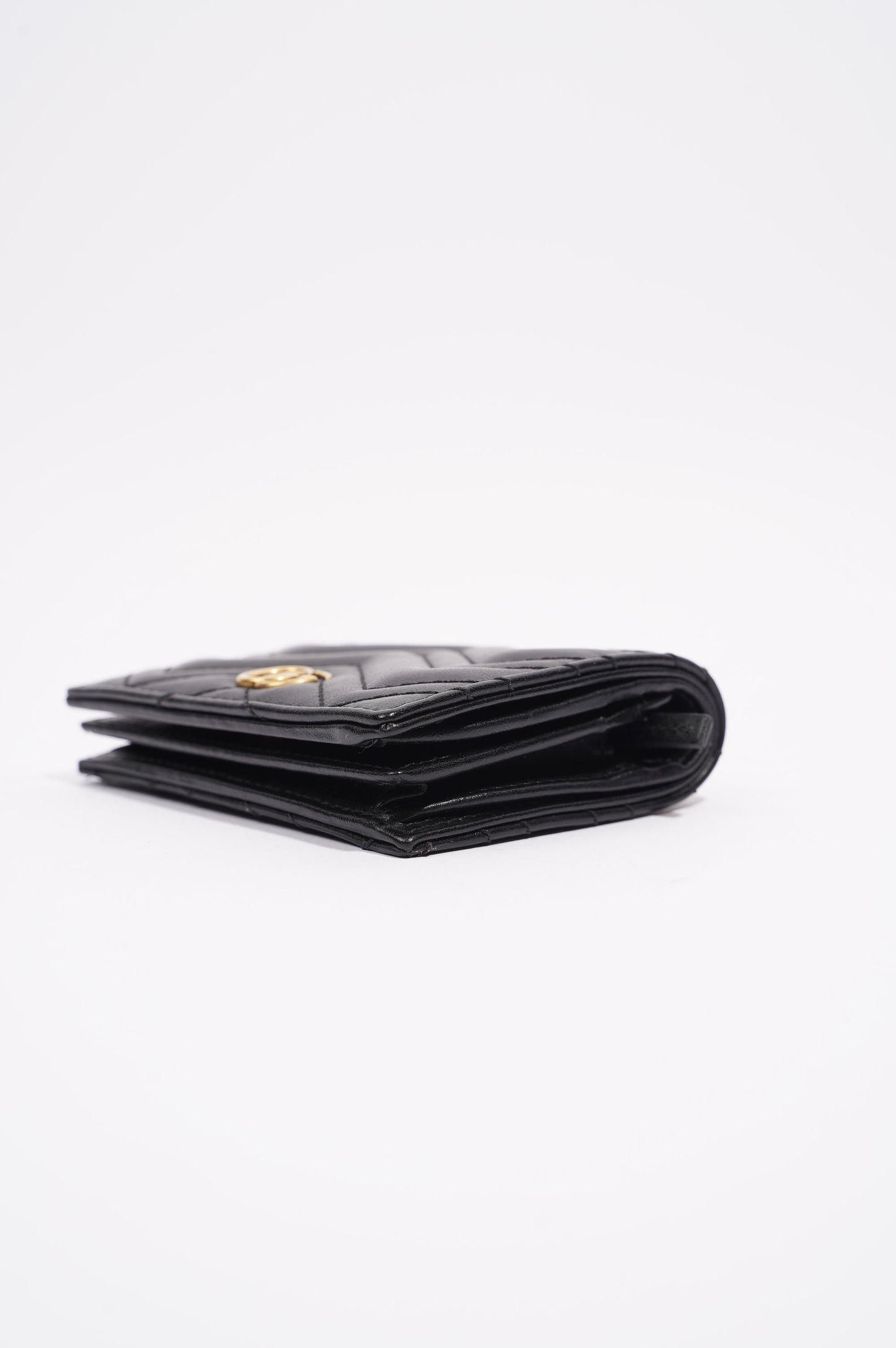 Gucci Womens Marmont GG Wallet Black Leather Small