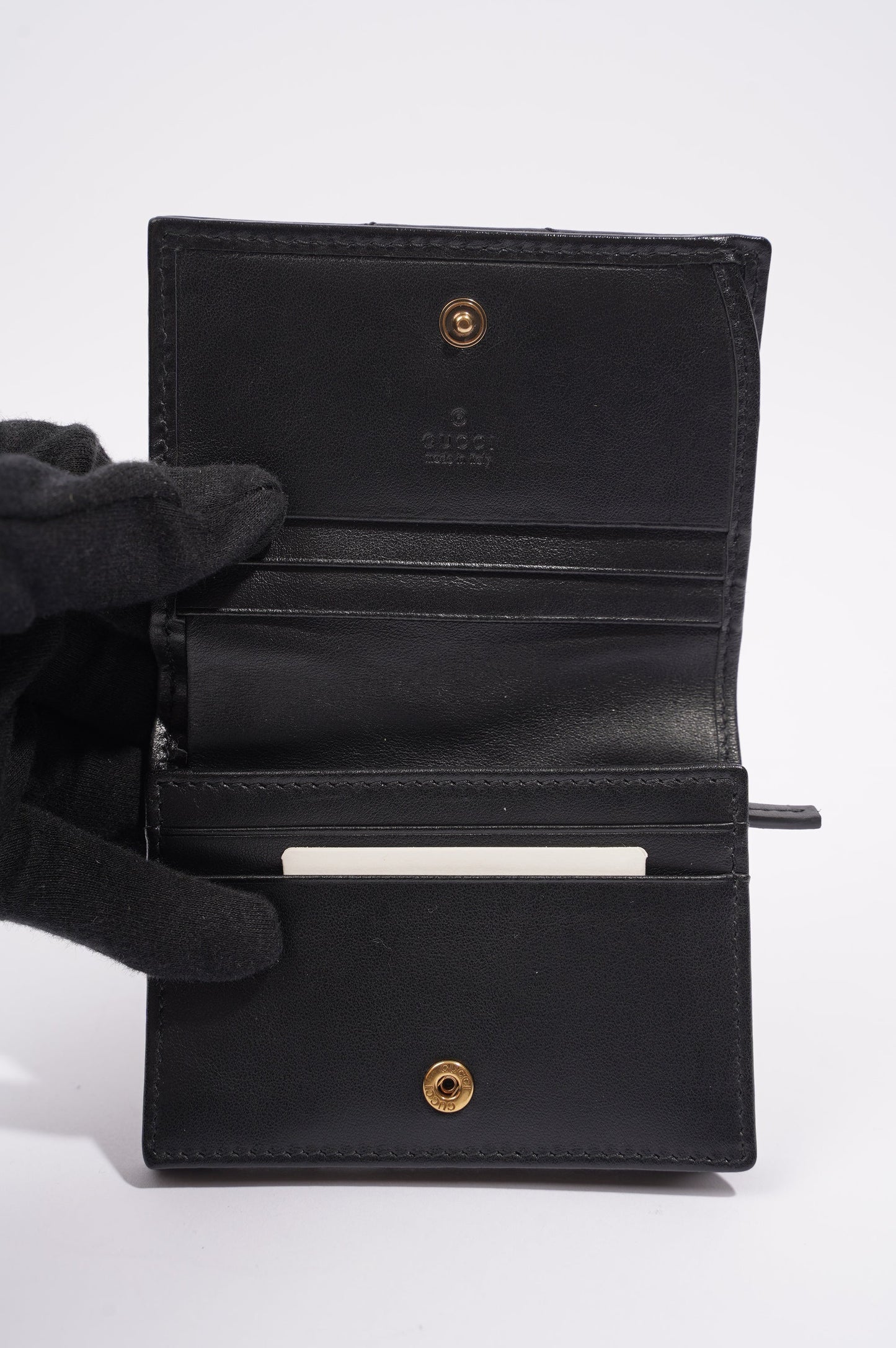 Gucci Womens Marmont GG Wallet Black Leather Small