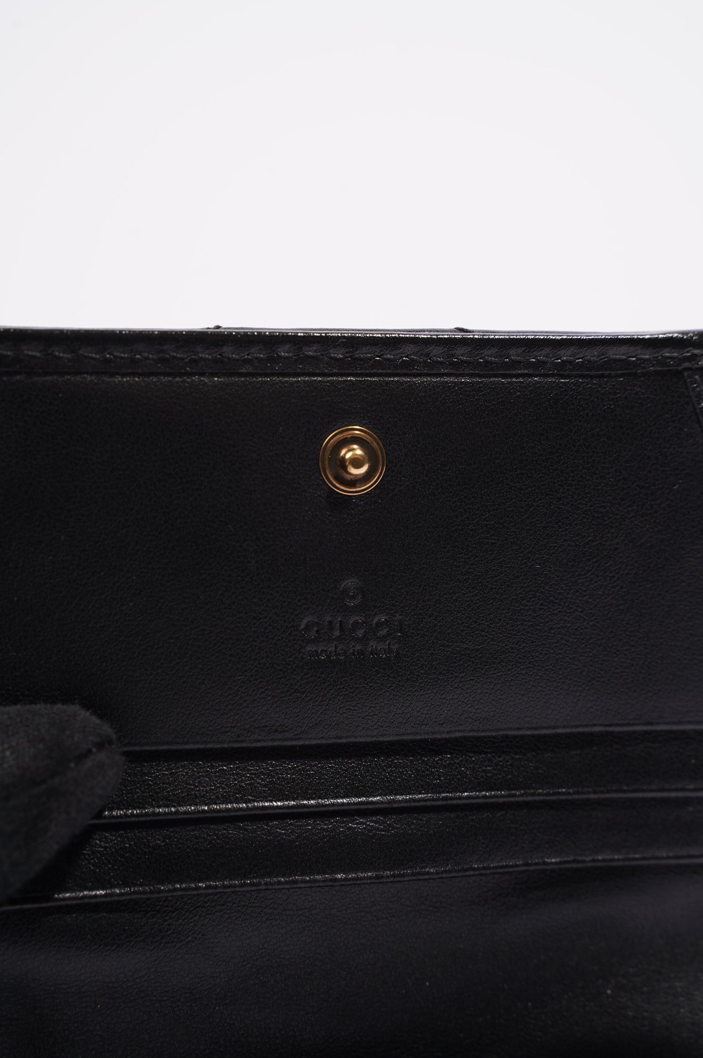 Gucci Womens Marmont GG Wallet Black Leather Small