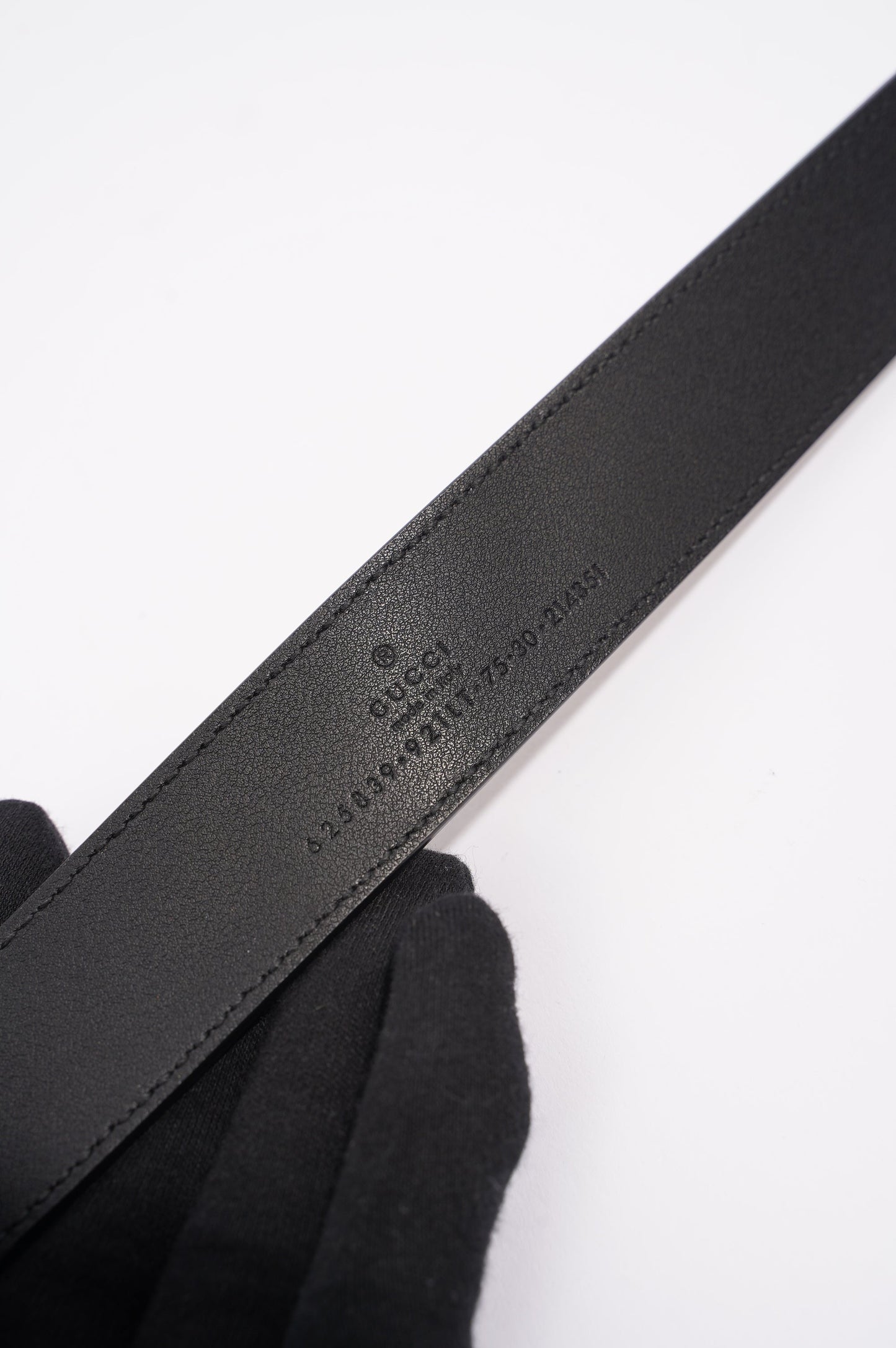 Gucci Womens GG with Double G Belt Black / Brown Canvas / Leather 75