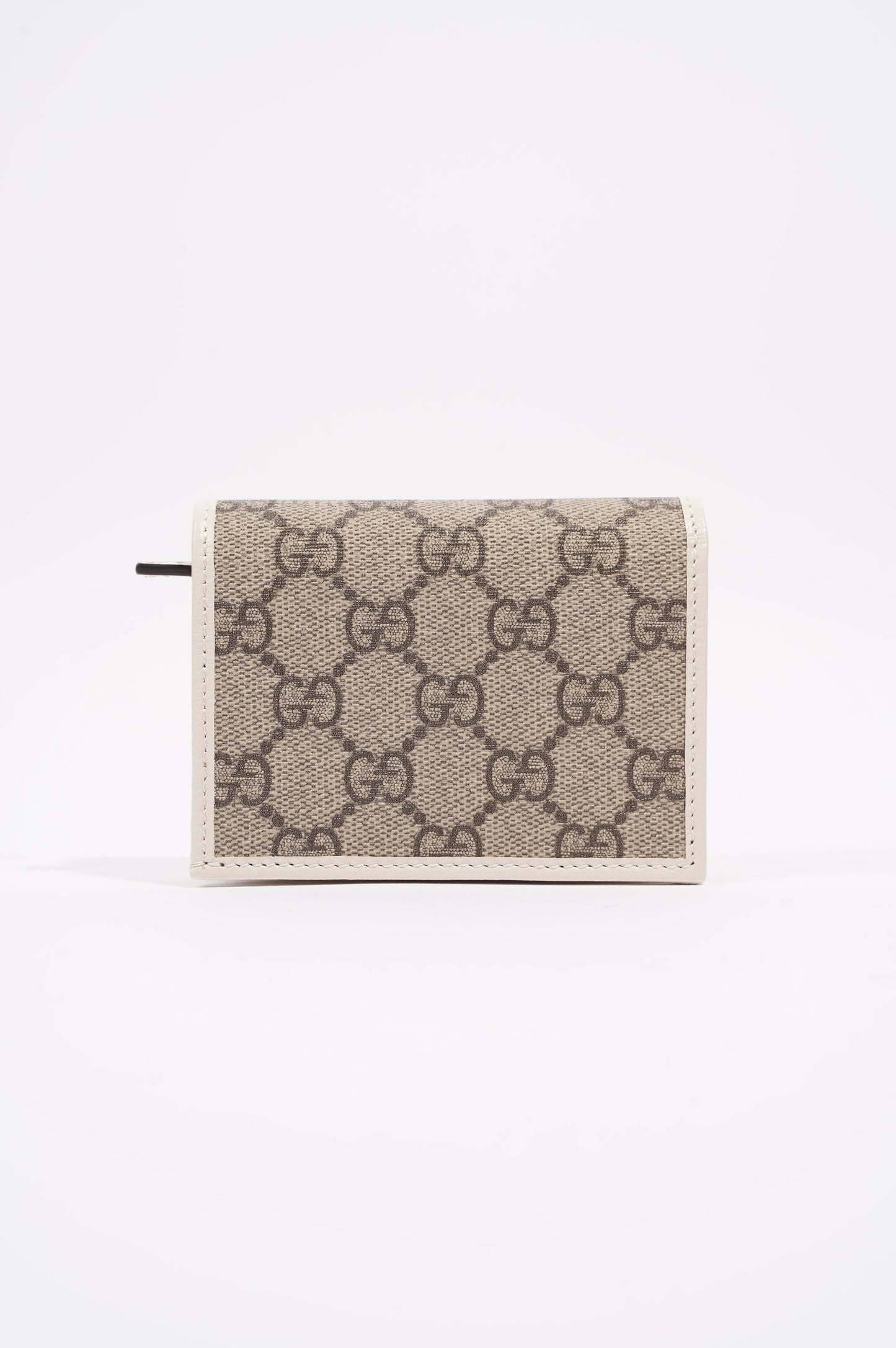 Gucci Womens Horsebit 1955 Wallet Cream / Brown Canvas / Leather Small