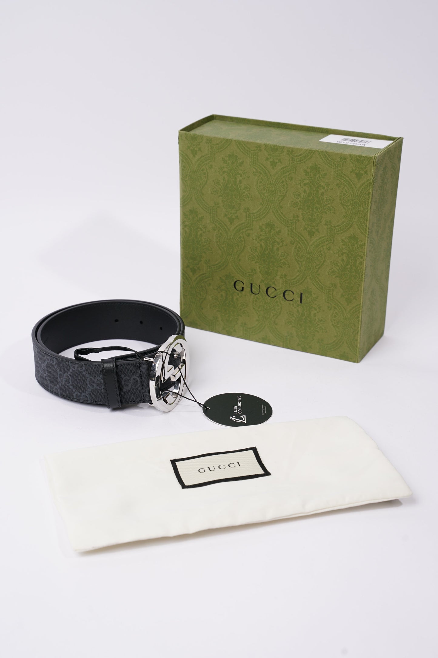 Gucci Mens Interlocking Belt Black 75cm / 30"