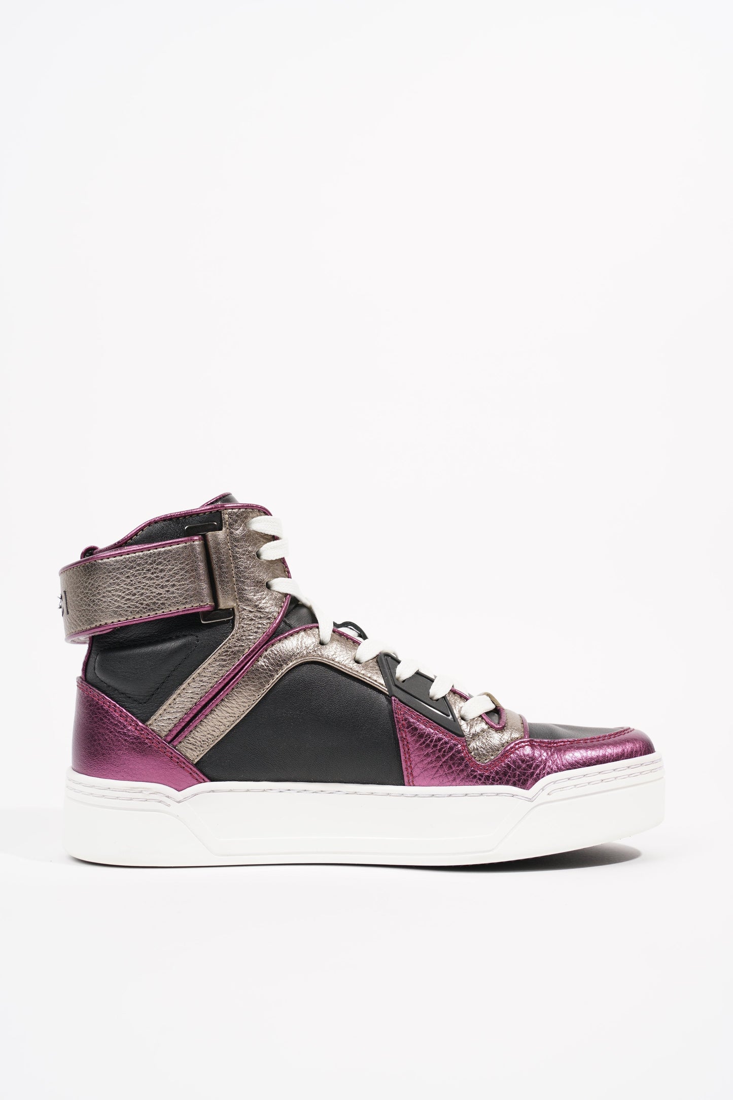 Gucci Womens High Top Sneaker Bronze / Purple EU 35.5 / UK 2.5