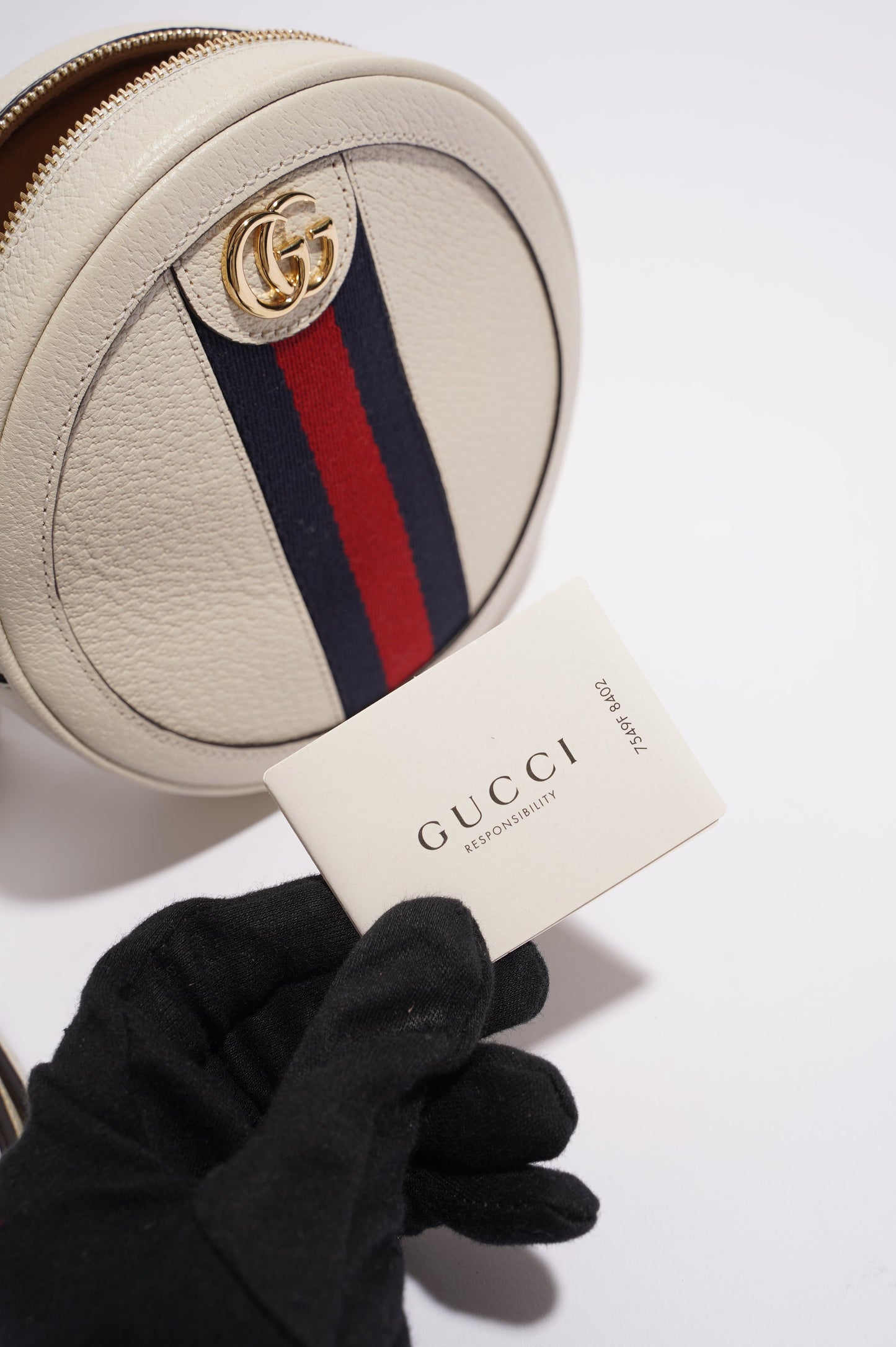 Gucci Ophidia GG Round Backpack Cream Mini