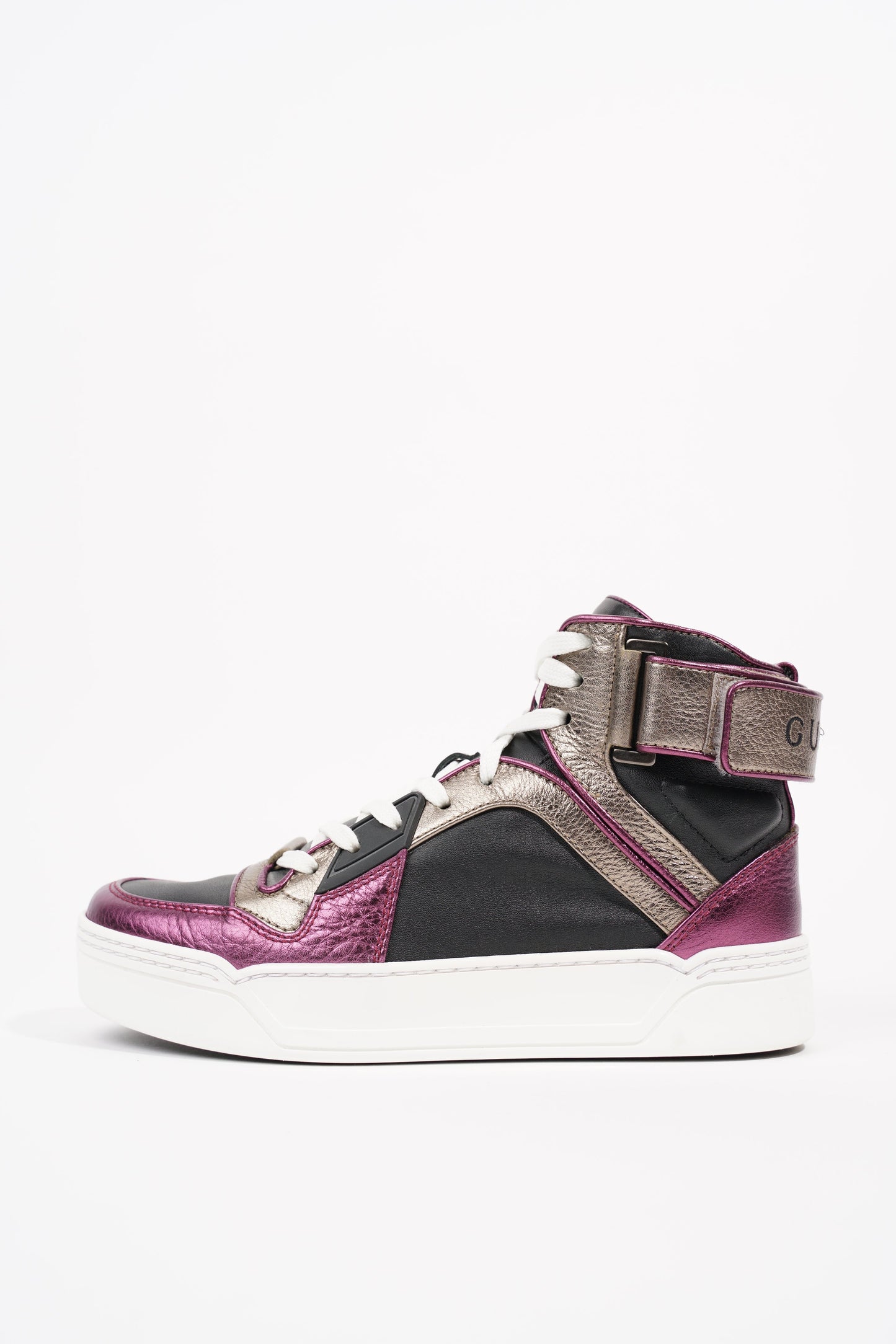 Gucci Womens High Top Sneaker Bronze / Purple EU 35.5 / UK 2.5