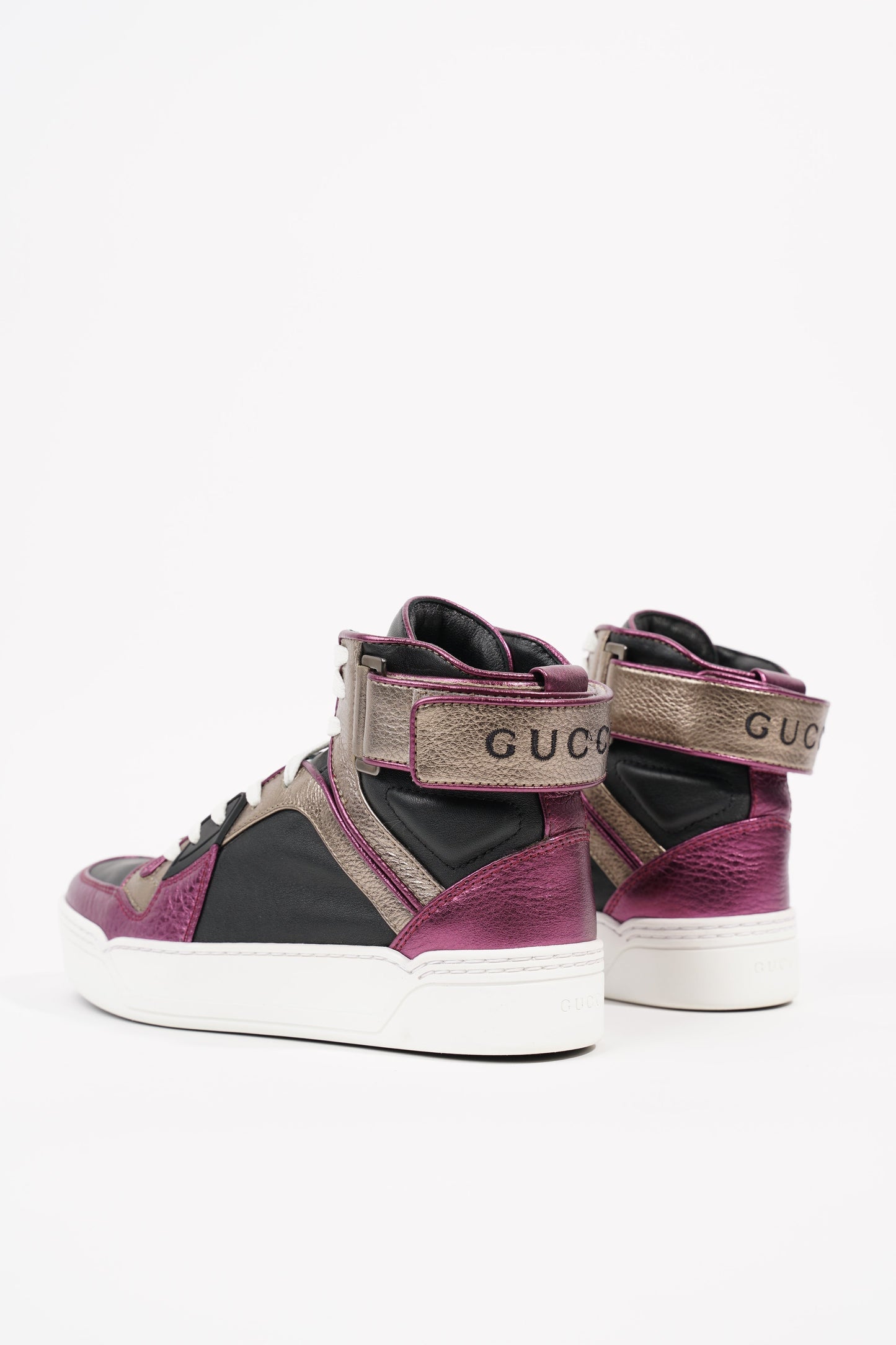 Gucci Womens High Top Sneaker Bronze / Purple EU 35.5 / UK 2.5