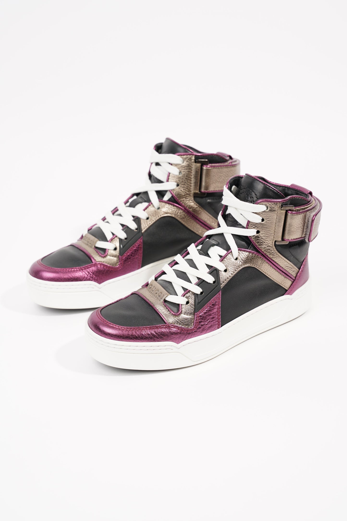 Gucci Womens High Top Sneaker Bronze / Purple EU 35.5 / UK 2.5