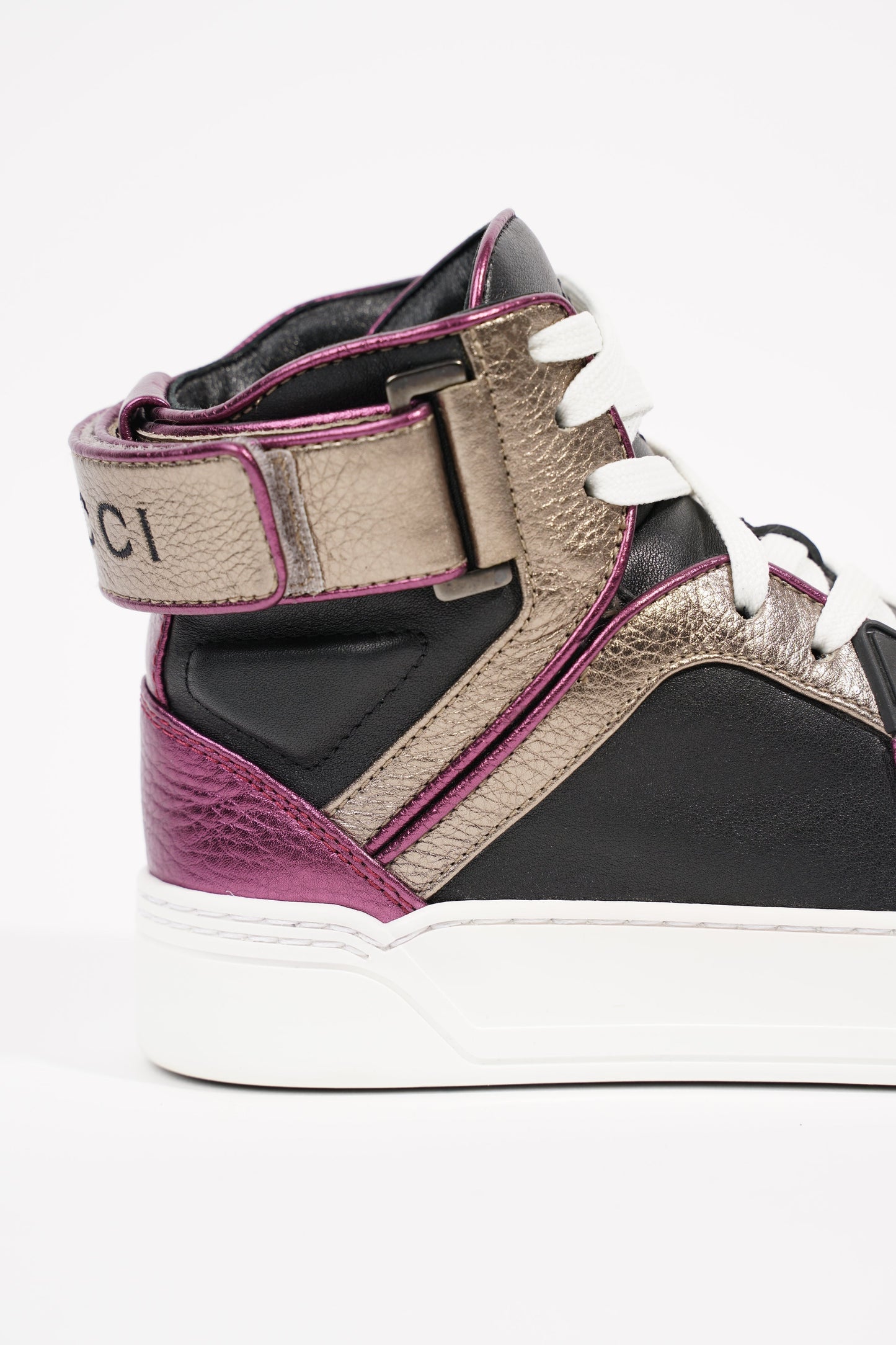 Gucci Womens High Top Sneaker Bronze / Purple EU 35.5 / UK 2.5