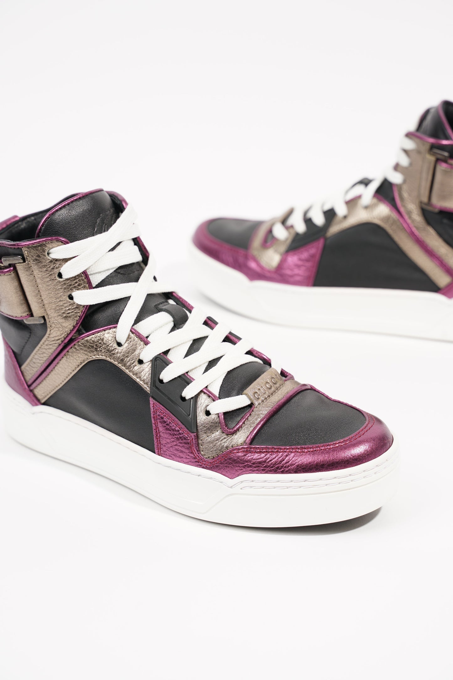 Gucci Womens High Top Sneaker Bronze / Purple EU 35.5 / UK 2.5