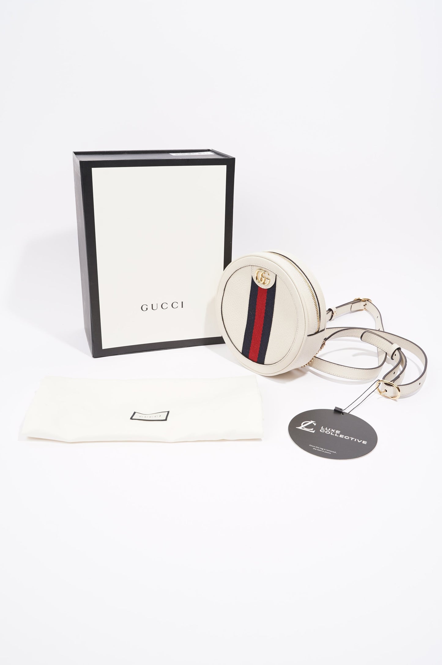 Gucci Ophidia GG Round Backpack Cream Mini