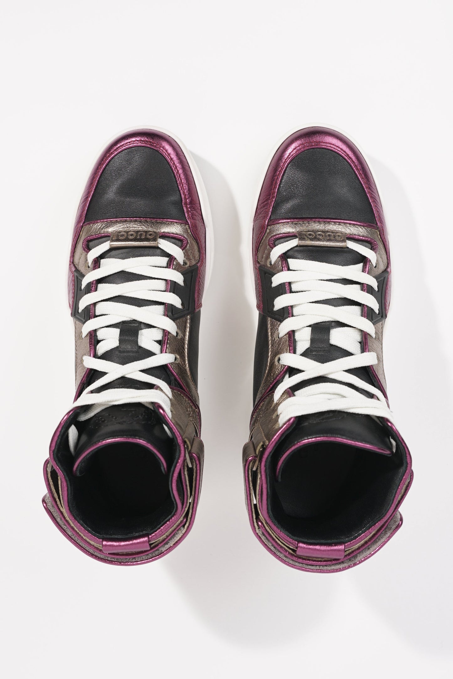 Gucci Womens High Top Sneaker Bronze / Purple EU 35.5 / UK 2.5