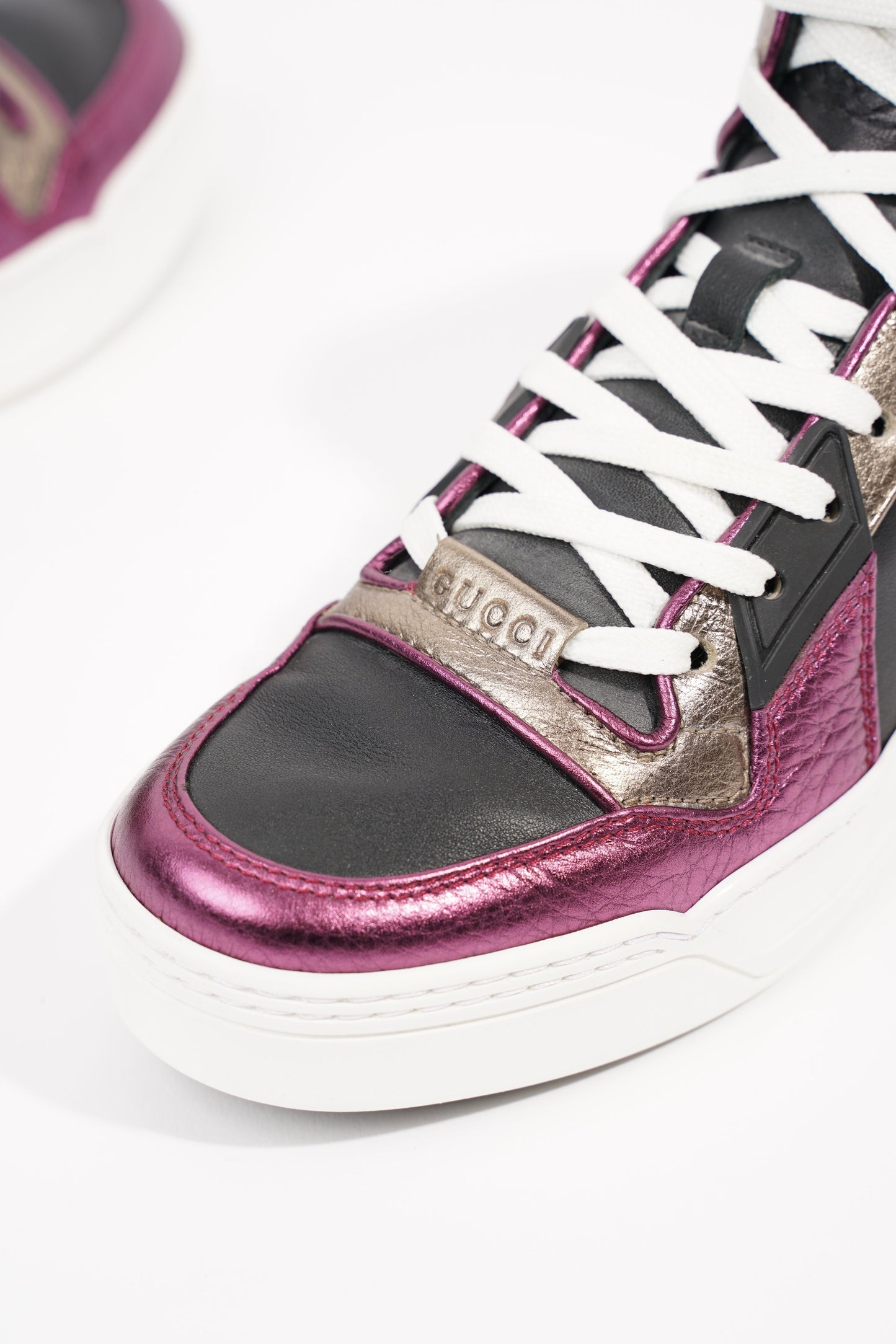 Gucci Womens High Top Sneaker Bronze / Purple EU 35.5 / UK 2.5
