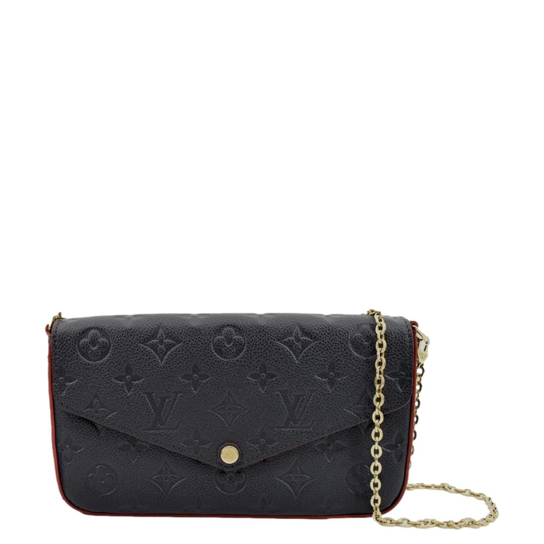 Louis Vuitton  Felicie Monogram Empreinte Pochette Crossbody Bag Blue