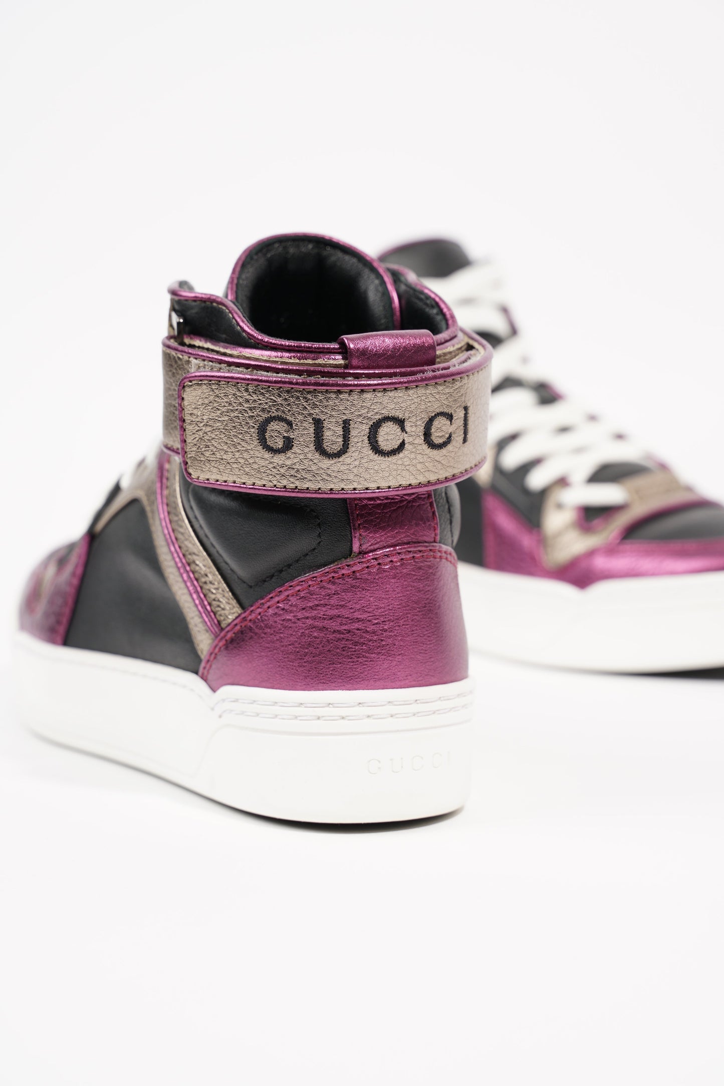Gucci Womens High Top Sneaker Bronze / Purple EU 35.5 / UK 2.5