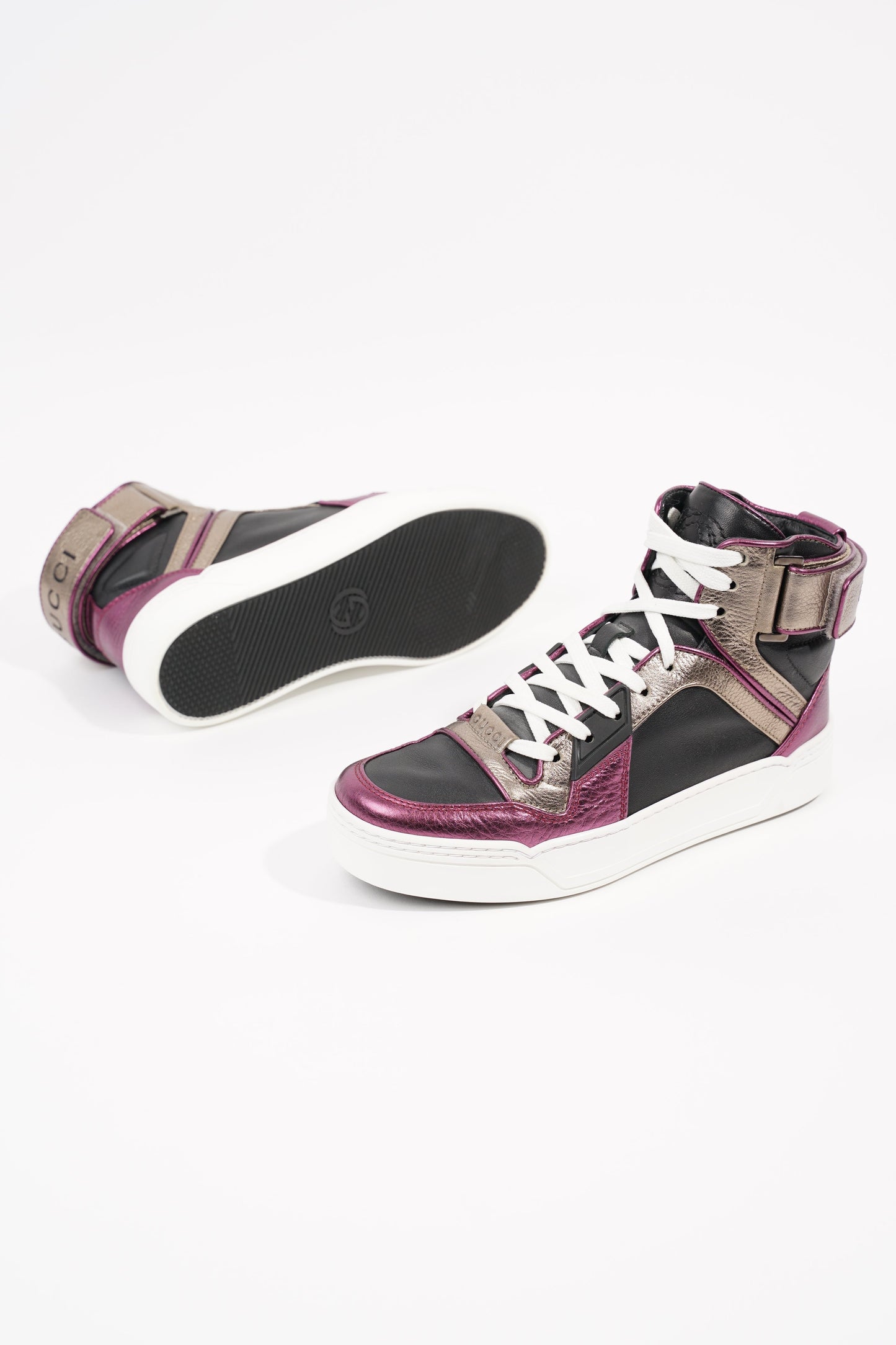 Gucci Womens High Top Sneaker Bronze / Purple EU 35.5 / UK 2.5
