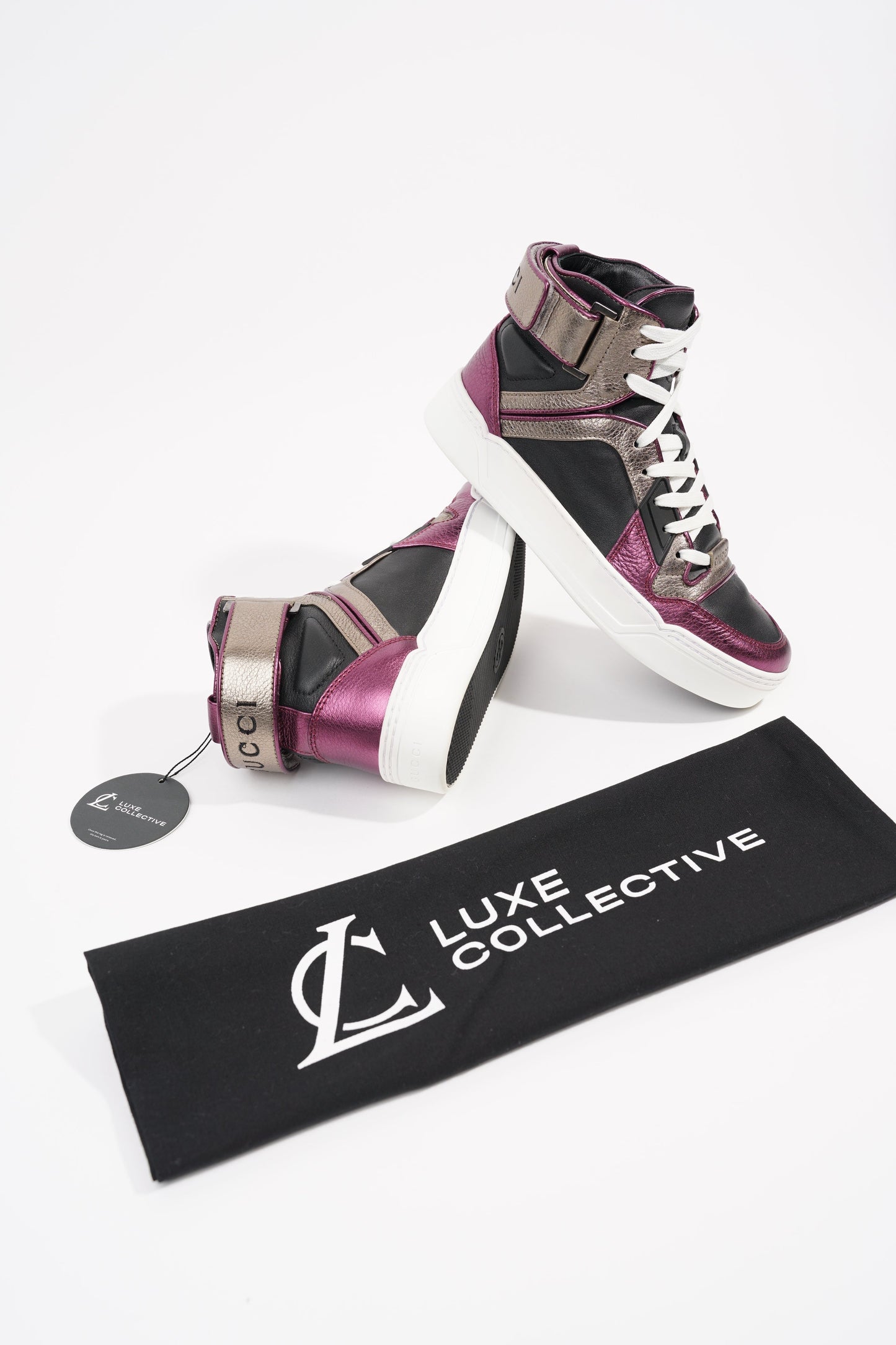 Gucci Womens High Top Sneaker Bronze / Purple EU 35.5 / UK 2.5